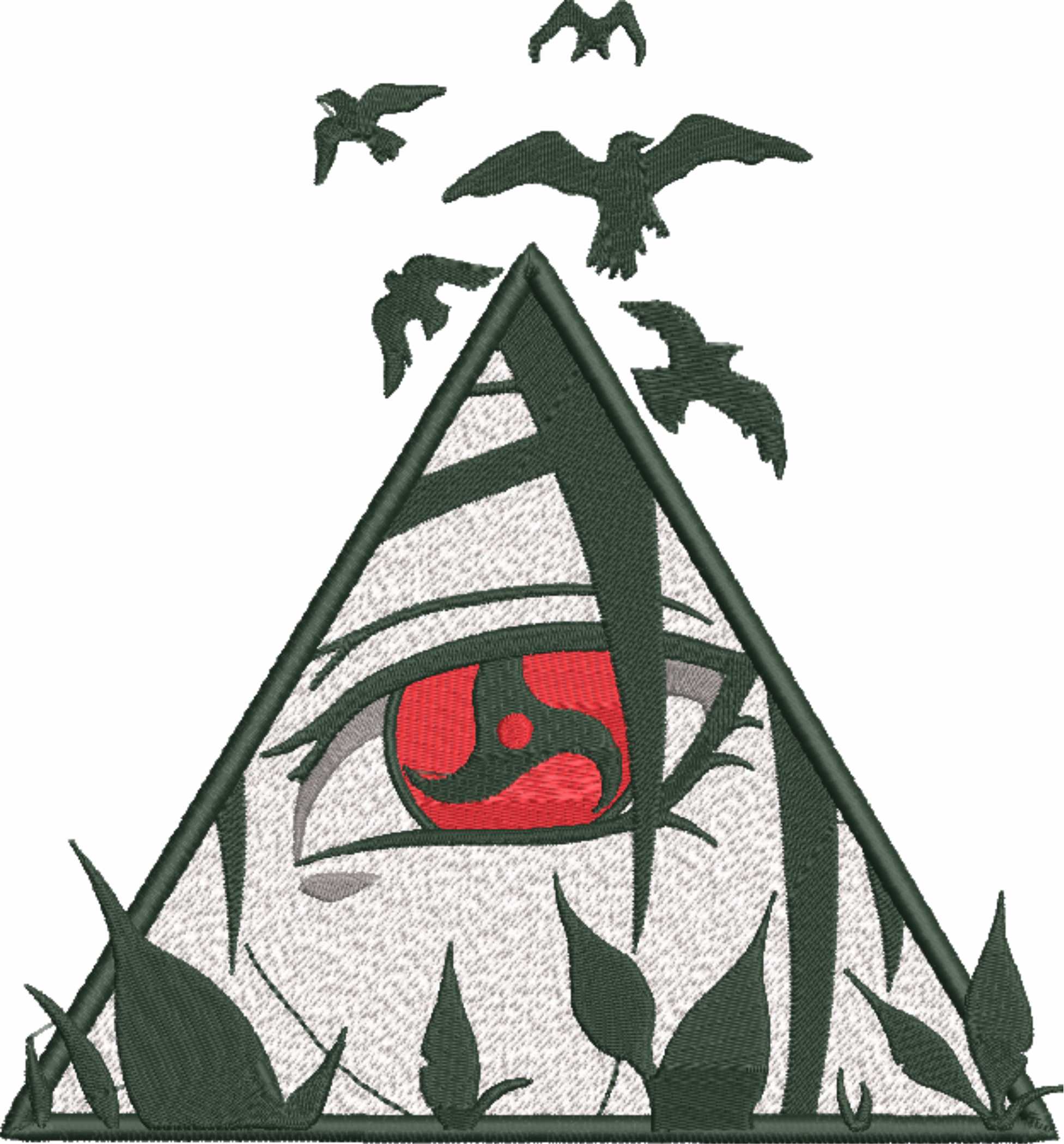 Uchiha Itachi eye crows - Anime - Nike embroidery design - instant download — view 4