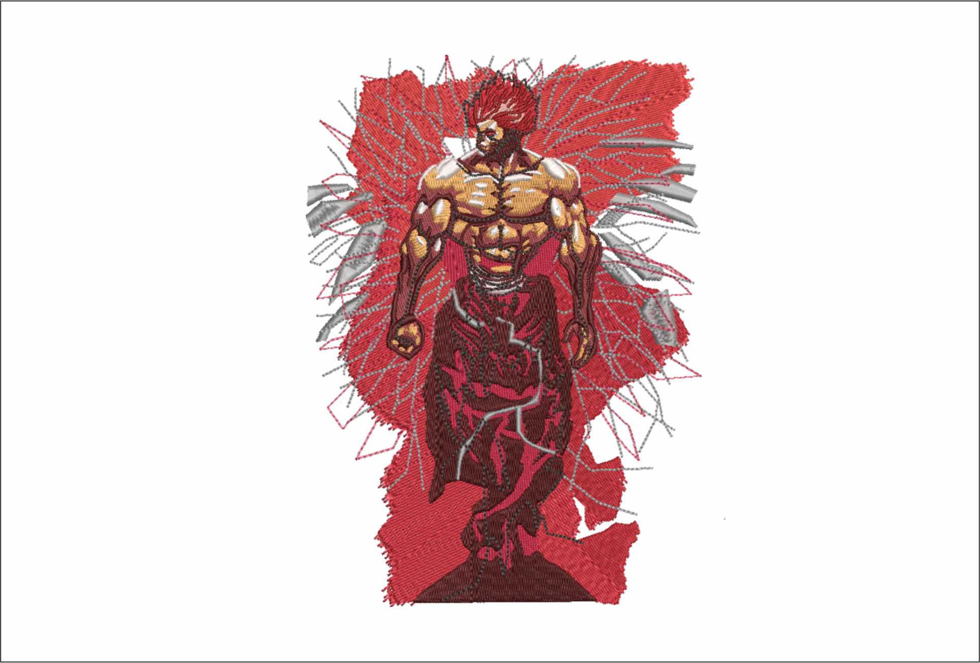 Yujiro Hanma - Anime - Nike embroidery design - instant download