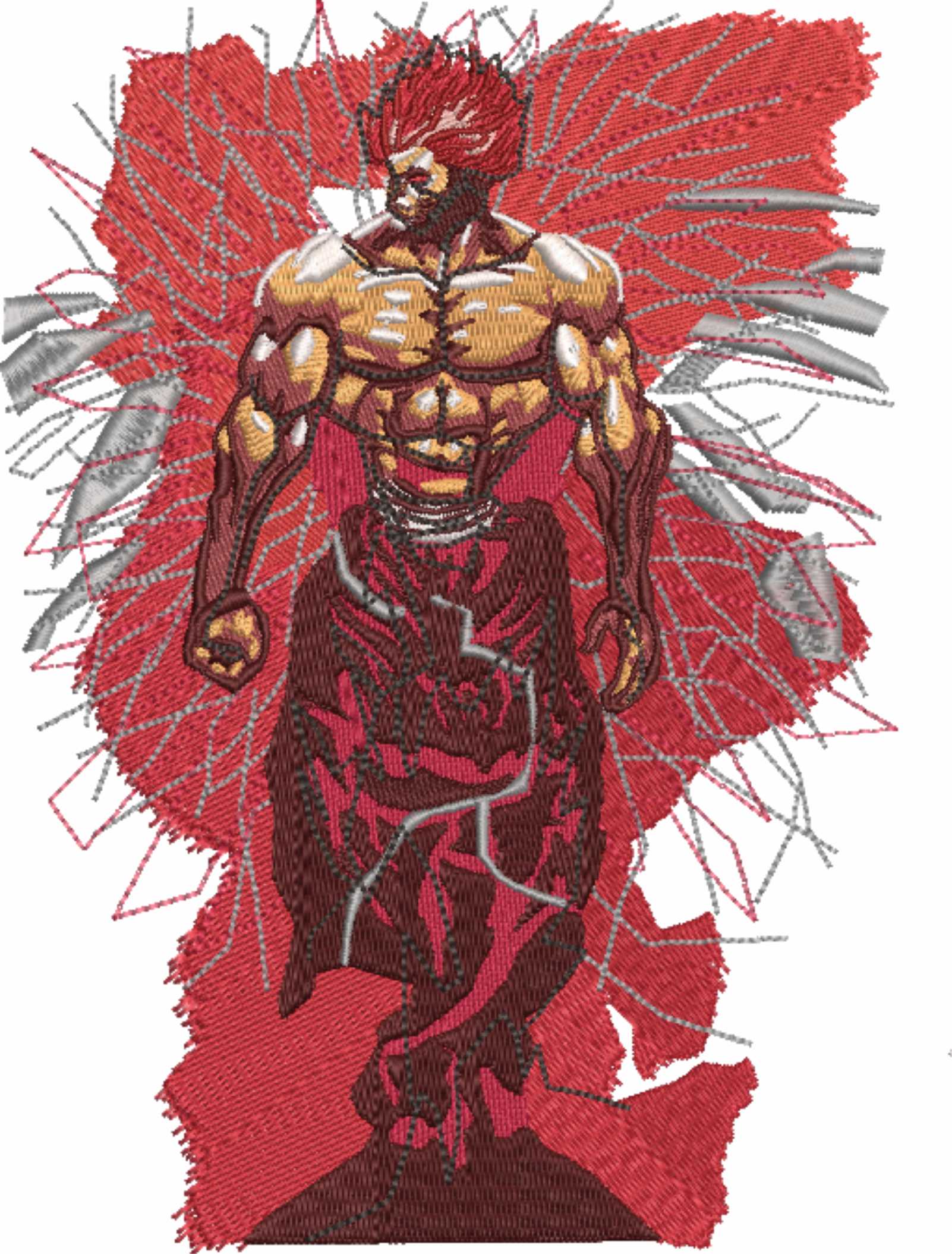 Yujiro Hanma - Anime - Nike embroidery design - instant download — view 4