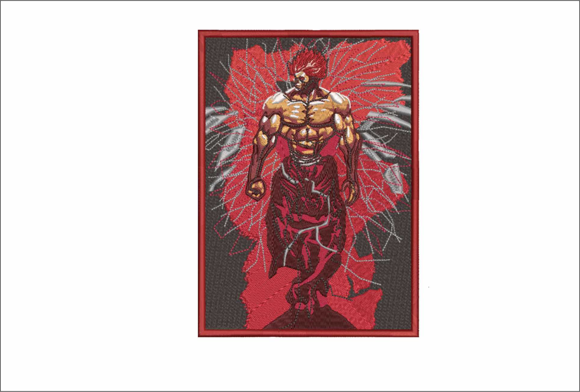 Yujiro Hanma Frame - Anime - Nike embroidery design - instant download