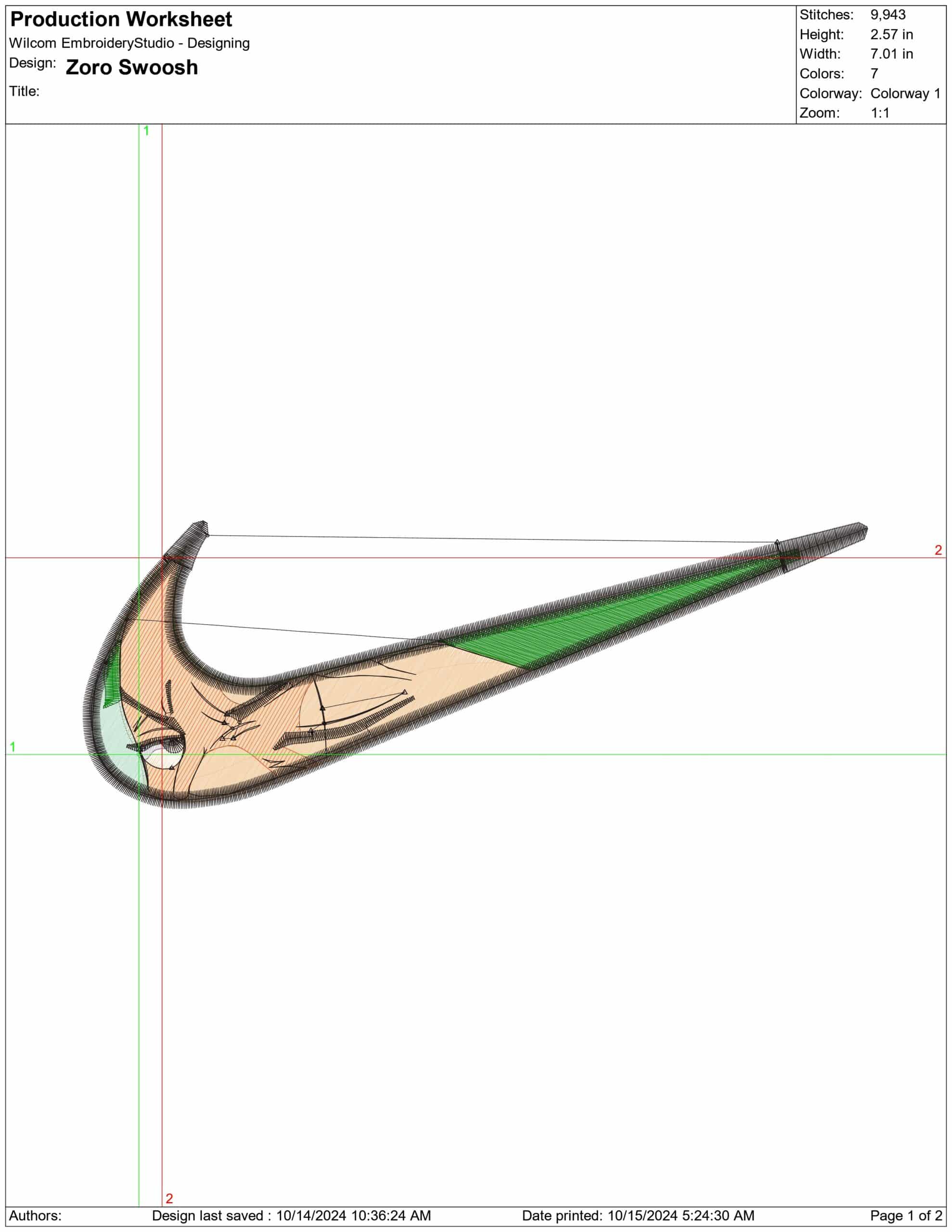 Nike Swoosh Zorro - Anime - Nike embroidery design - instant download — view 2
