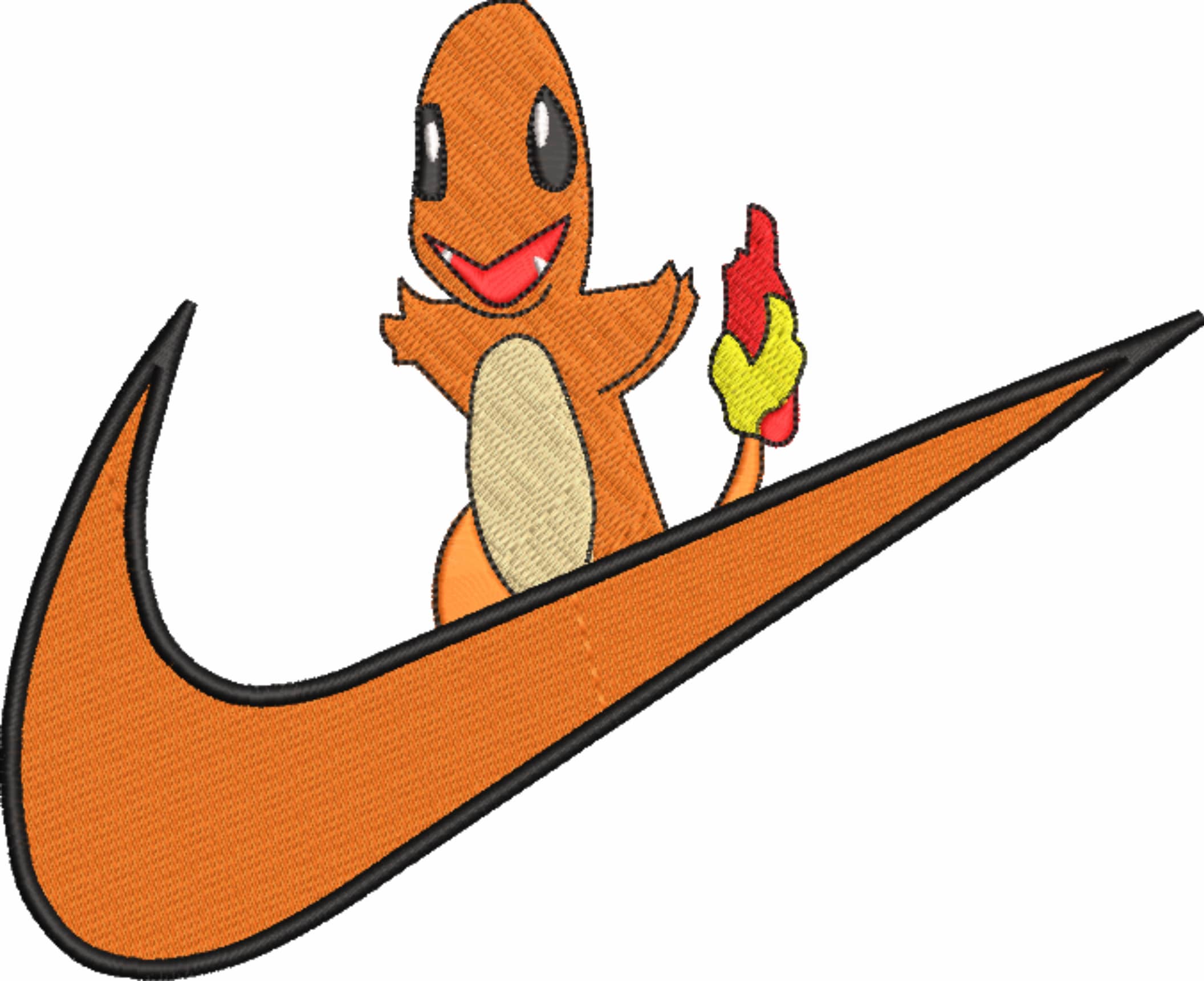 Nike Swoosh Charmander - Pokemon - Anime - Nike Swoosh embroidery design - instant download — view 4