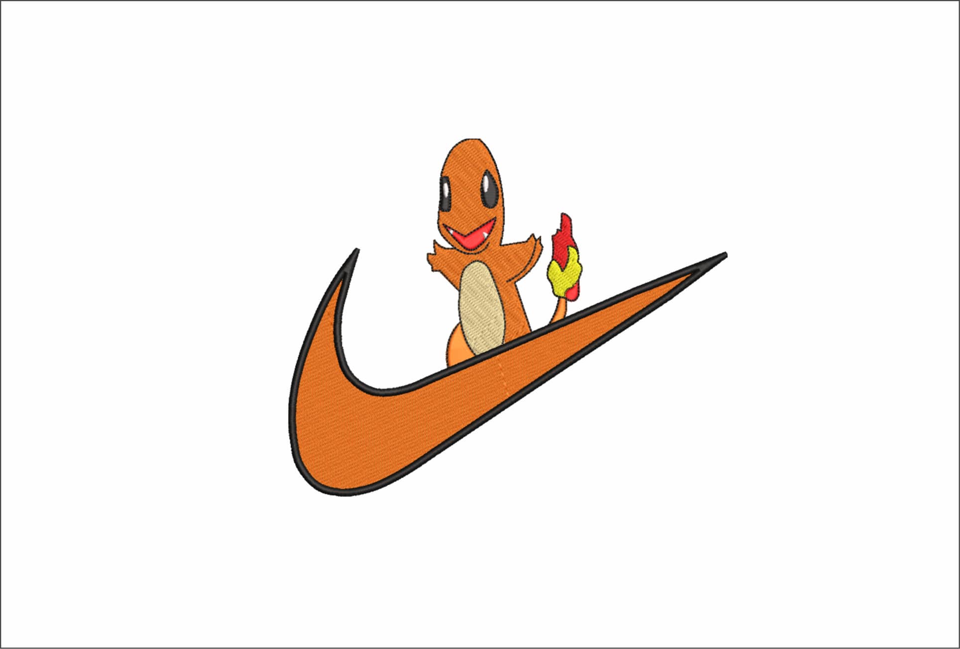 Nike Swoosh Charmander - Pokemon - Anime - Nike Swoosh embroidery design - instant download