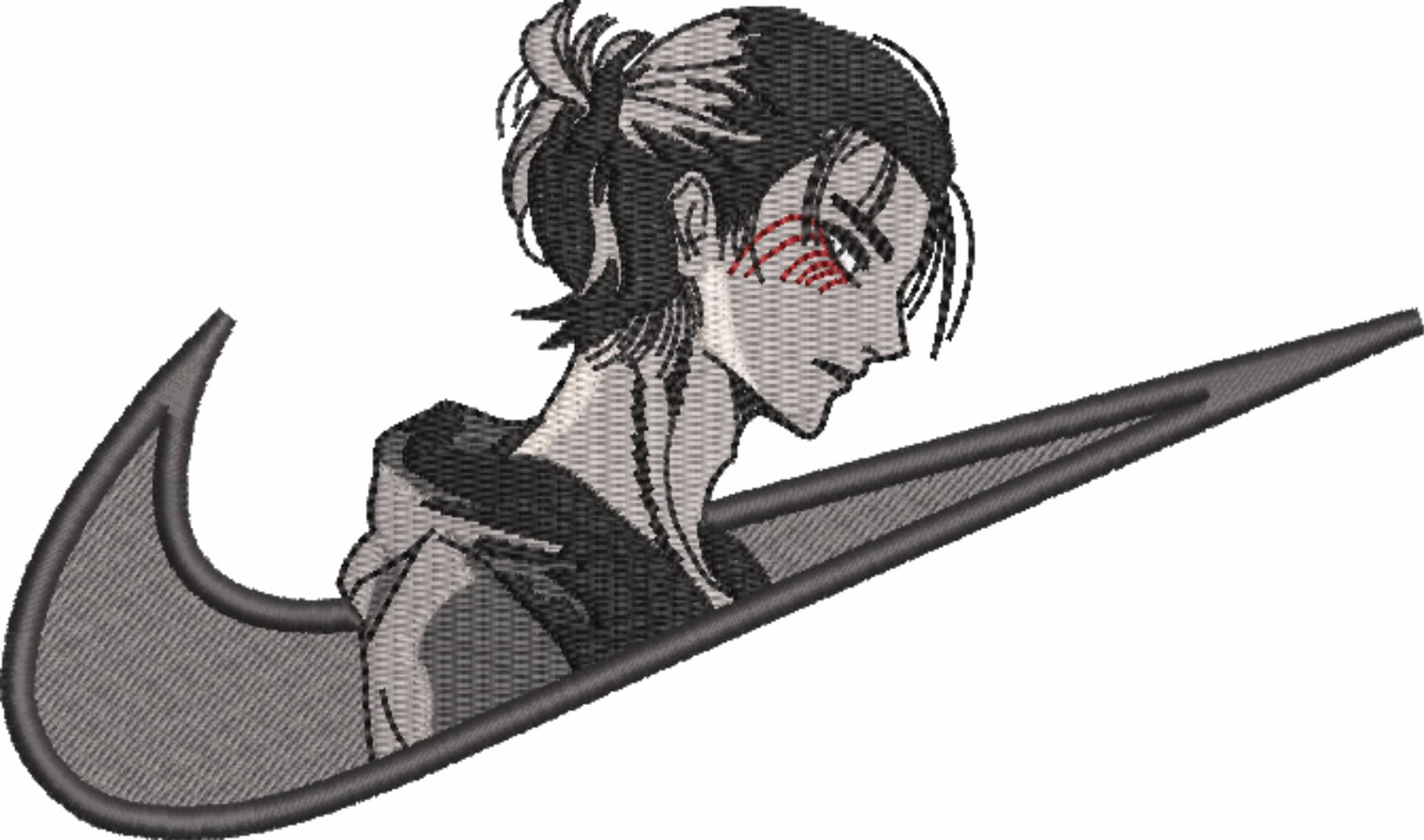Nike Swoosh Eren Yeager - Anime - Nike Swoosh embroidery design - instant download — view 4