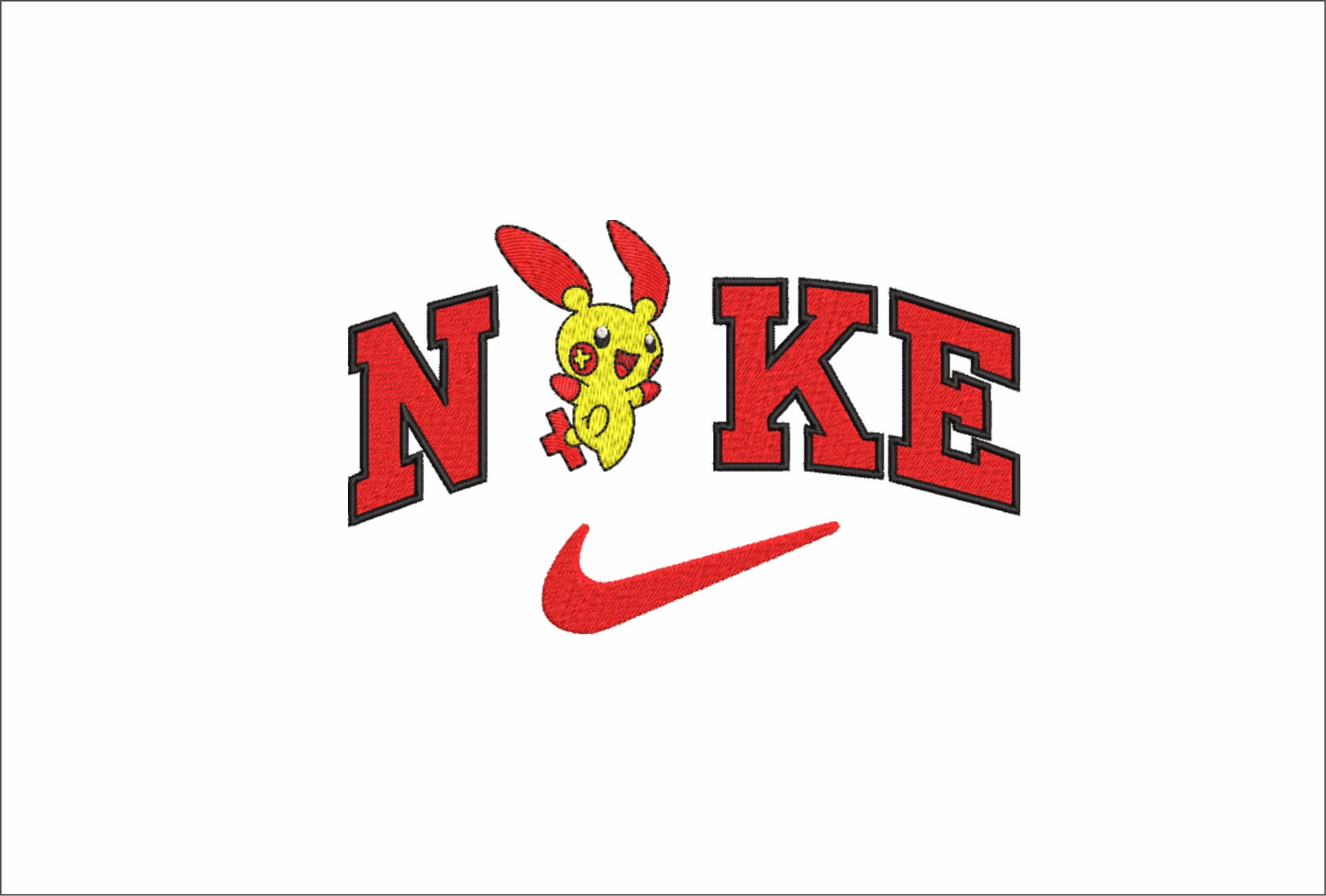 Nike Swoosh Pikachu - Pokemon Nike - Anime - Nike embroidery design - instant download