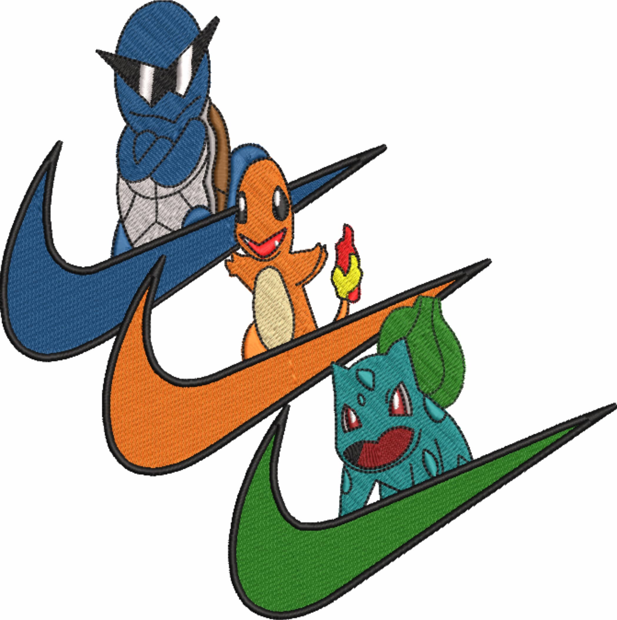Nike Swoosh Trio - Pokemon Nike - Anime - Nike embroidery design - instant download — view 4
