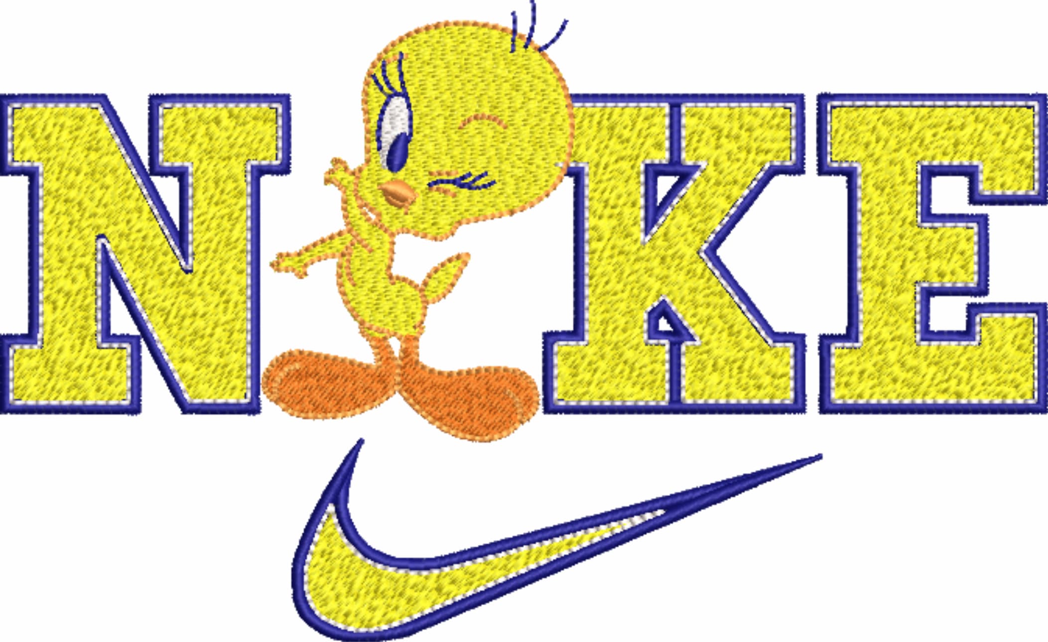 Nike Swoosh Tweety Pie Whisper - Nike embroidery design - instant download — view 4