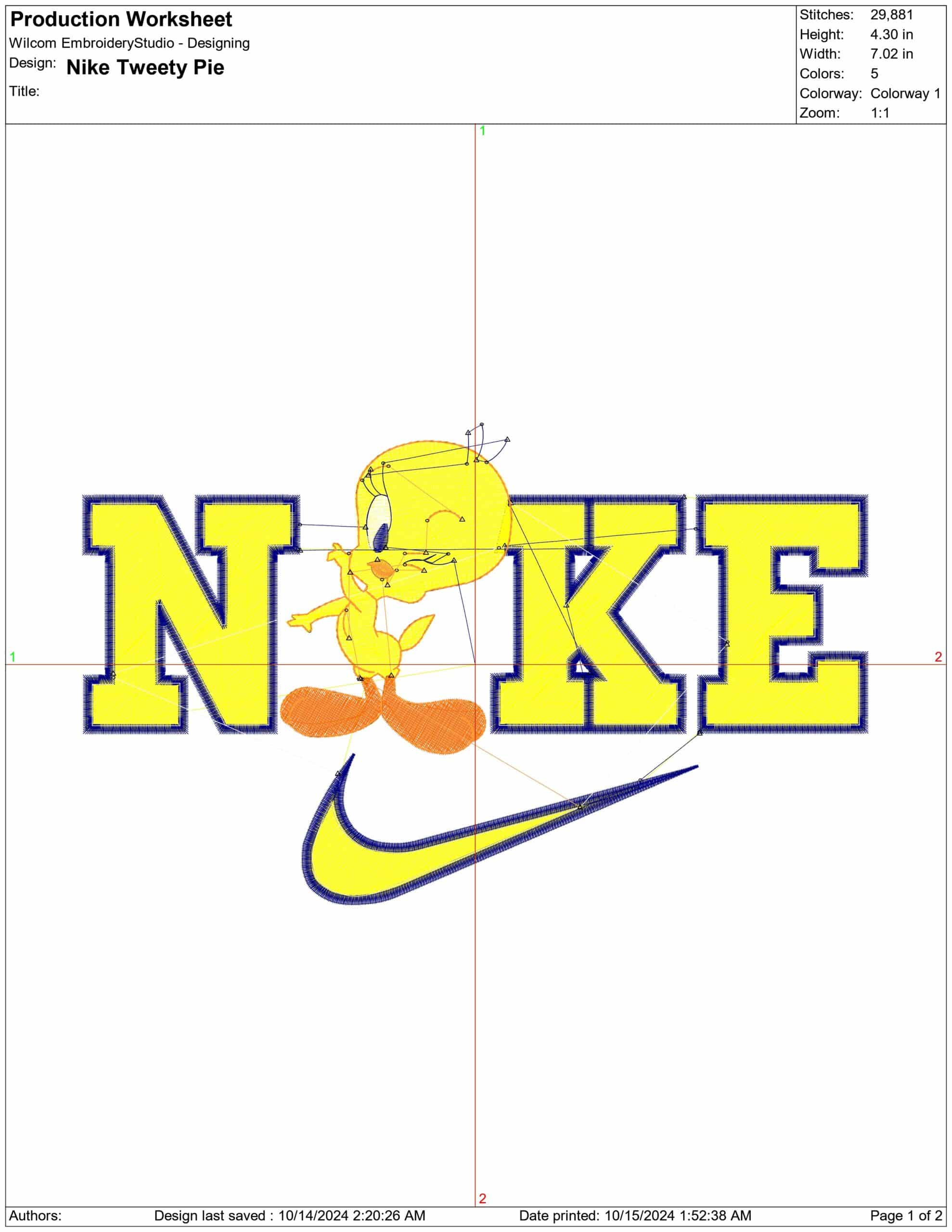 Nike Swoosh Tweety Pie Whisper - Nike embroidery design - instant download — view 2