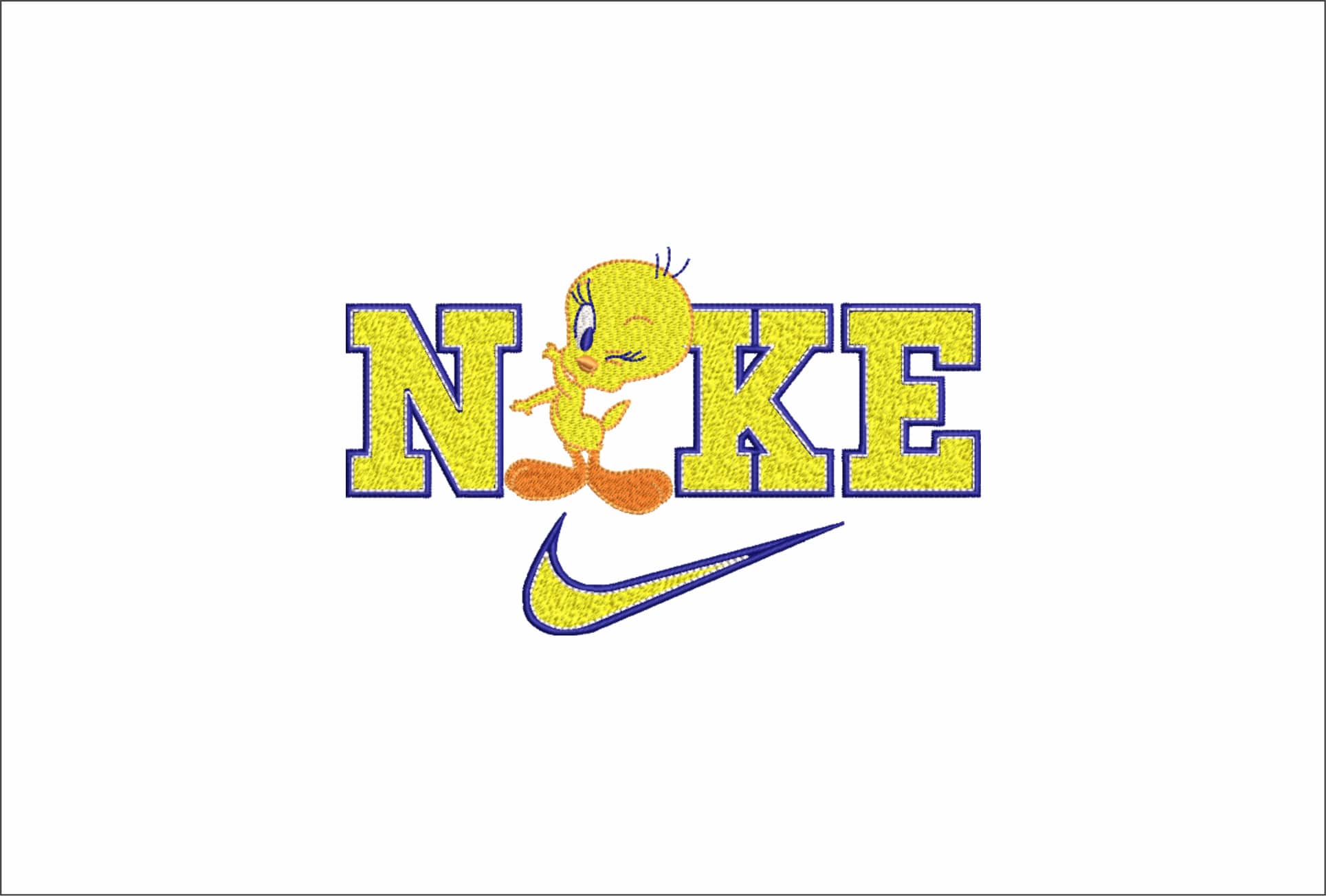 Nike Swoosh Tweety Pie Whisper - Nike embroidery design - instant download