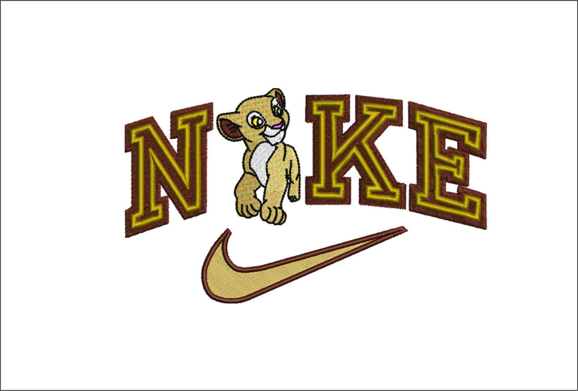 Nike Swoosh Nala - Lion King - Nike embroidery design file - instant download in a frame