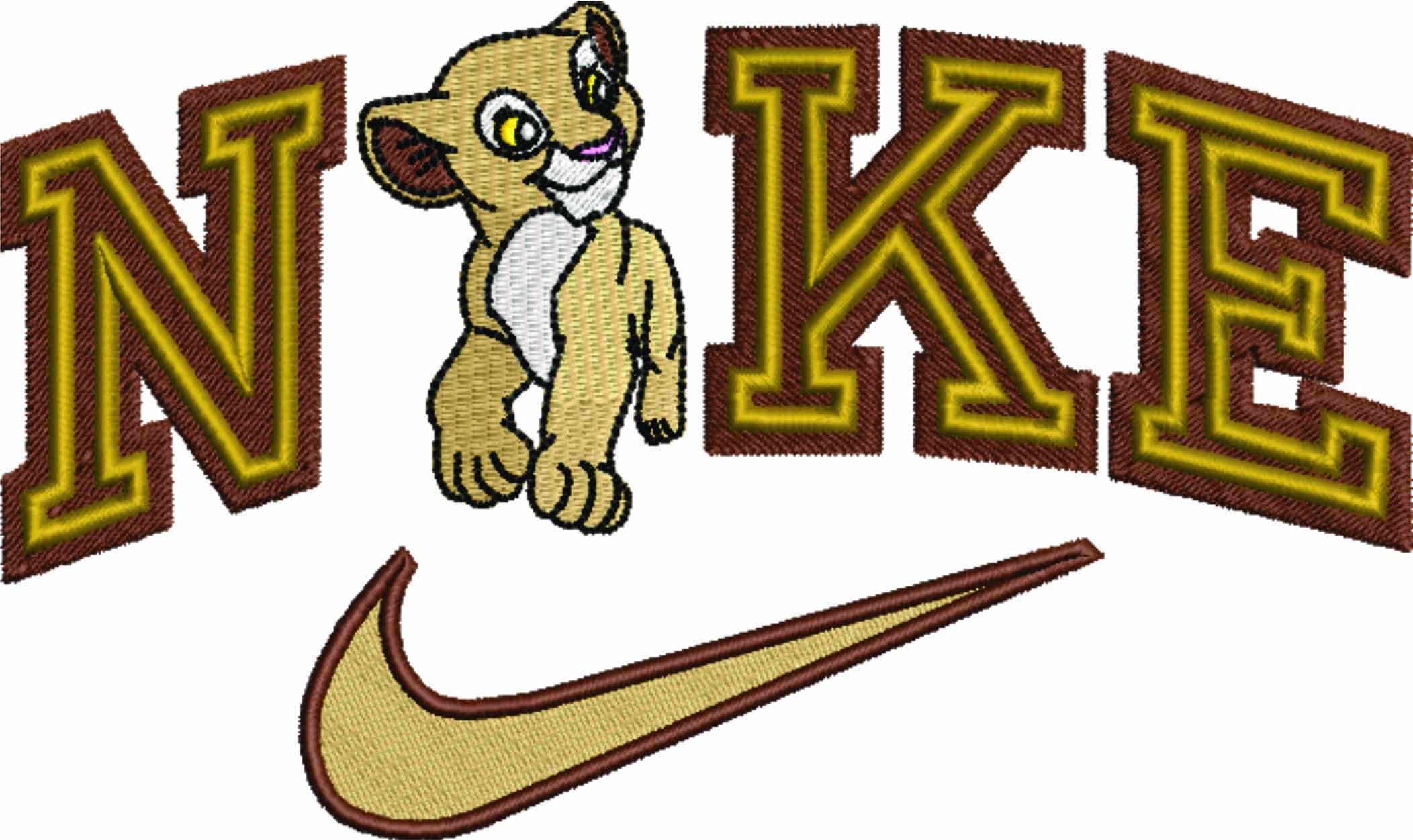 Nike Swoosh Nala - Lion King - Nike embroidery design file - instant download in a frame — view 4