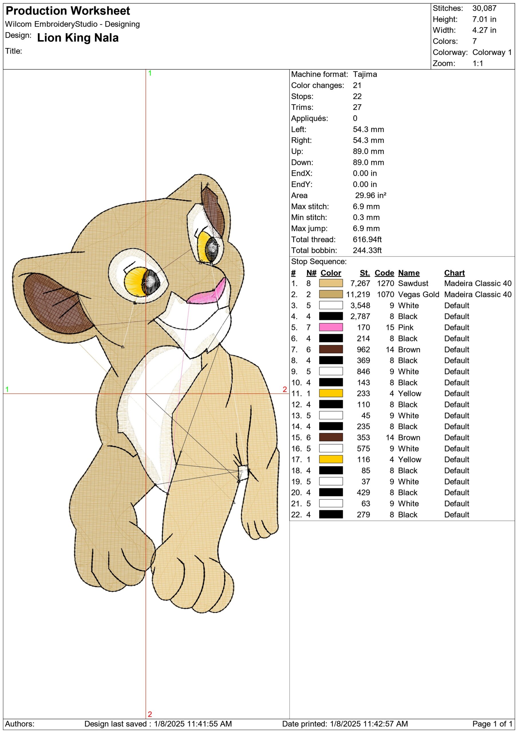 Nala - Lion King - Nike embroidery design file - instant download in a frame — view 2