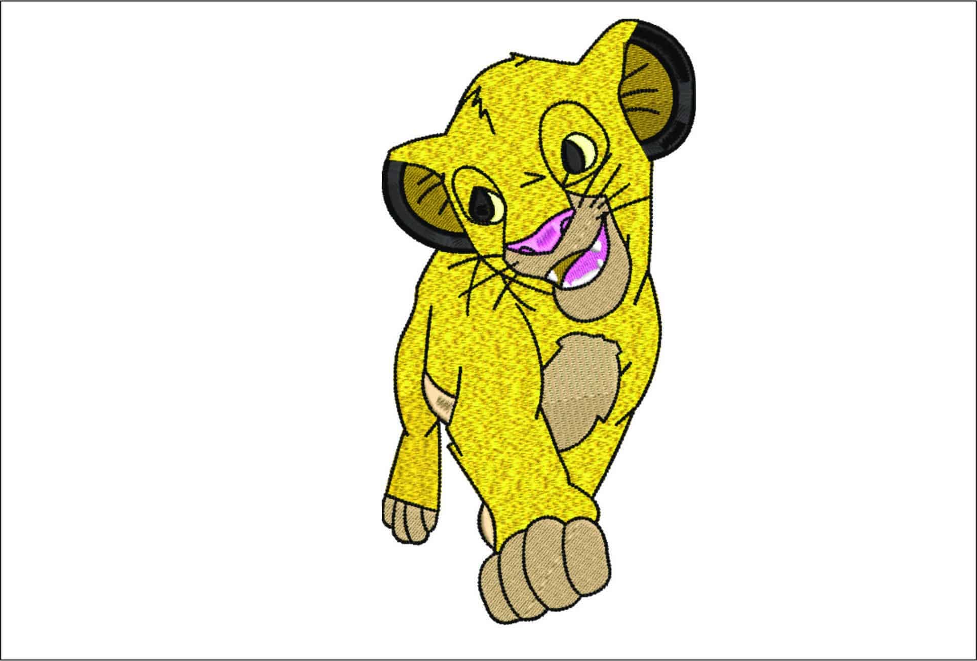 Simba - Lion King - Nike embroidery design file - instant download in a frame