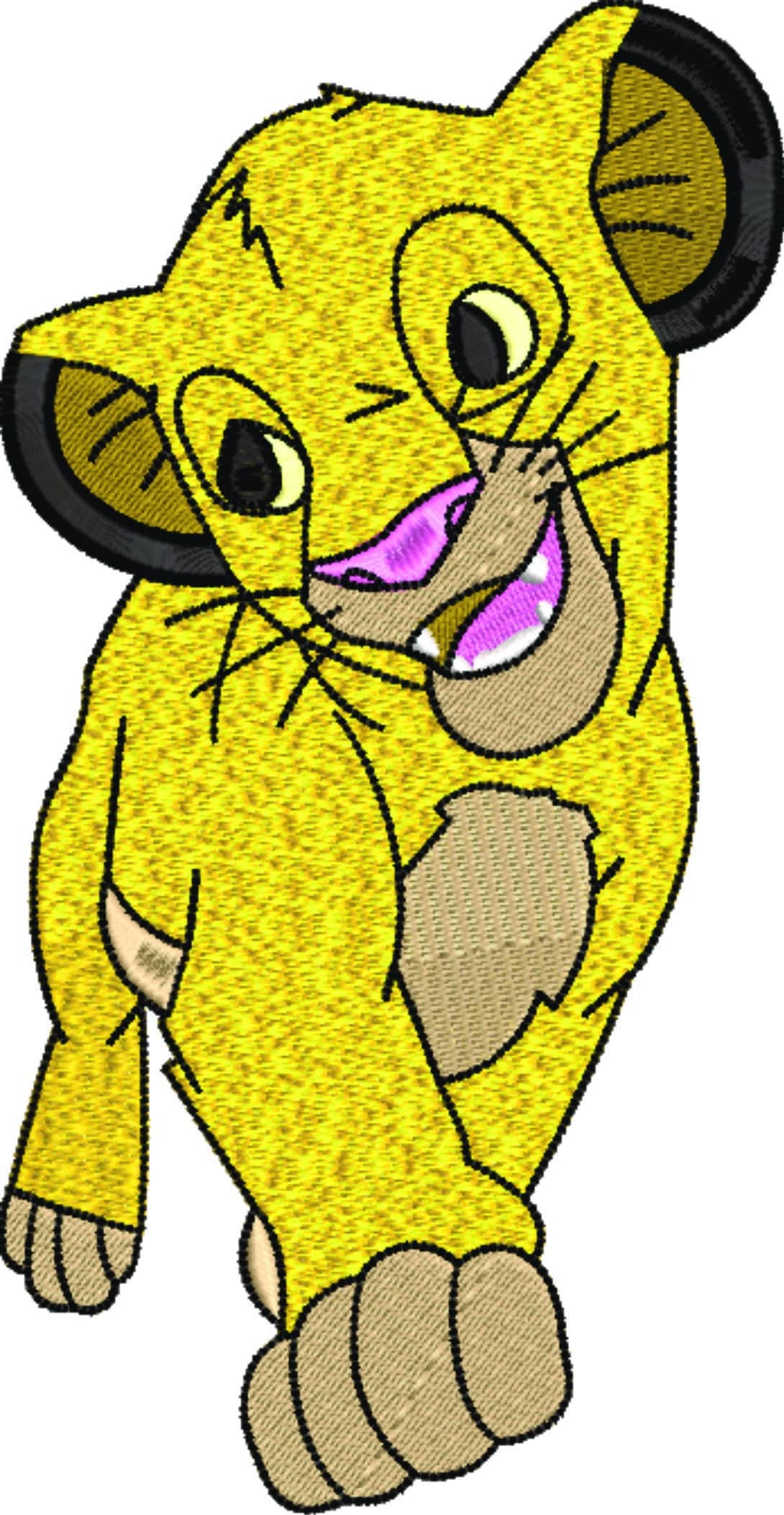 Simba - Lion King - Nike embroidery design file - instant download in a frame — view 3
