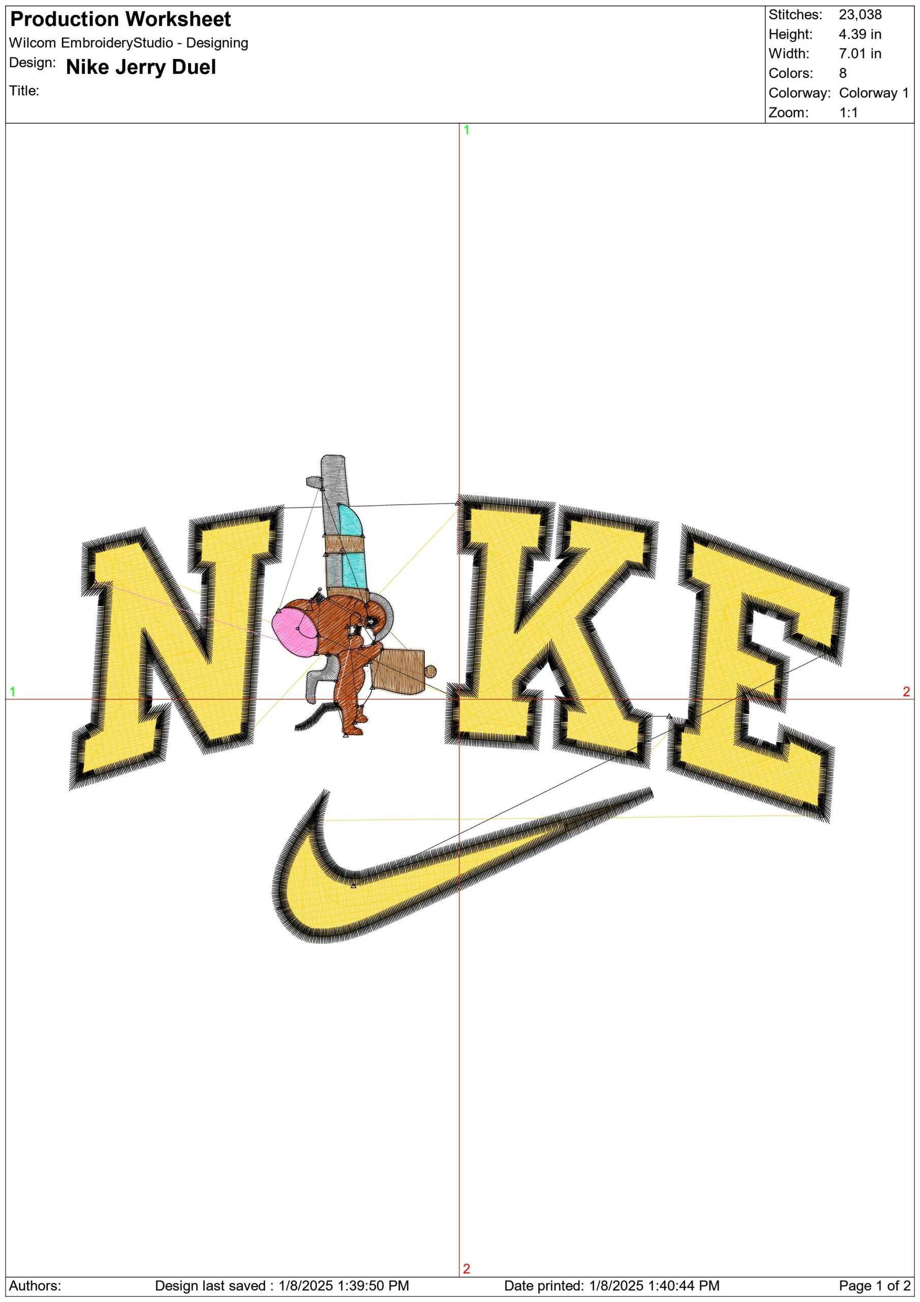 Nike Swoosh Jerry Duel - Cartoon - Nike embroidery design - instant download — view 2