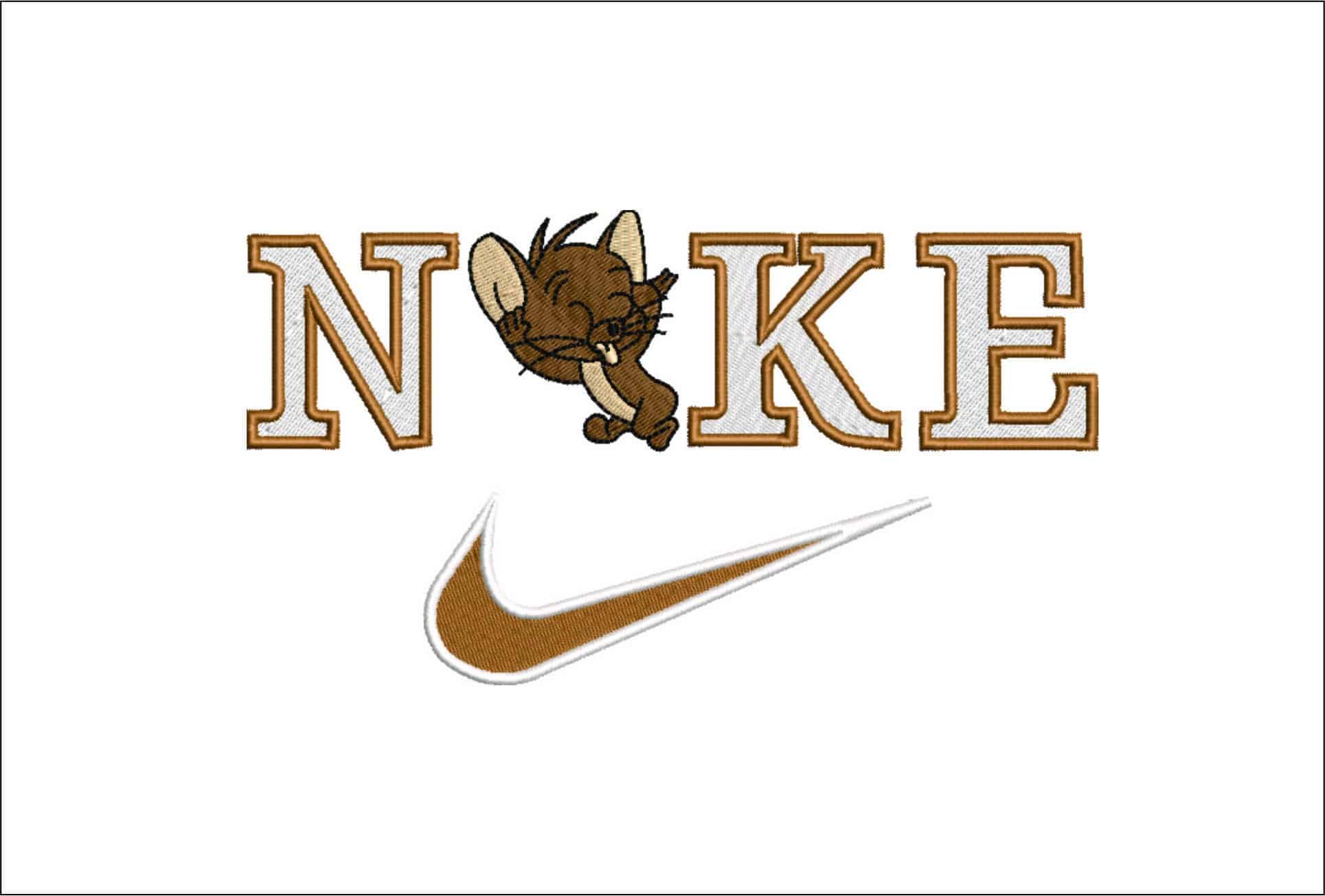 Nike Swoosh Jerry Blowing Raspberry - Cartoon - Nike embroidery design - instant download