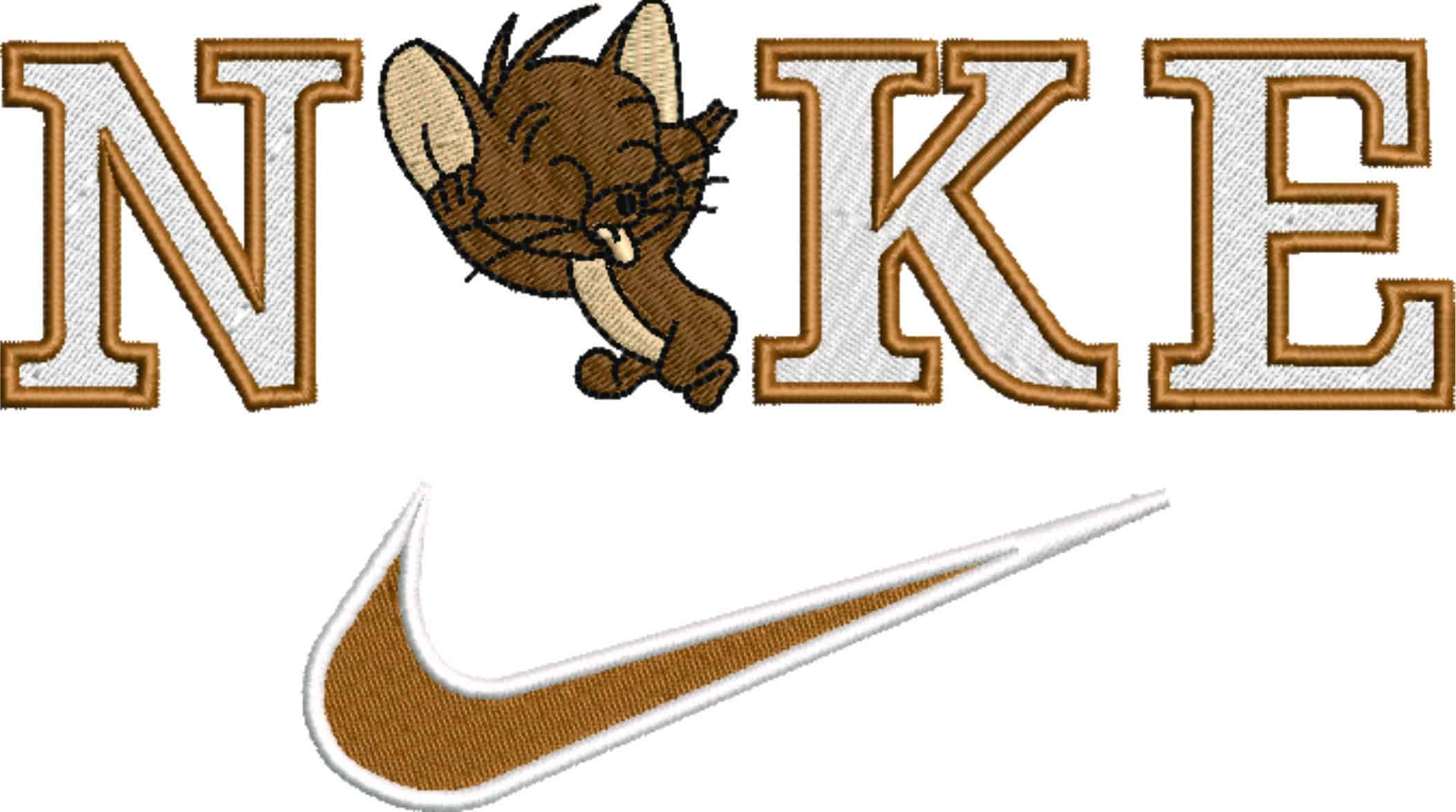 Nike Swoosh Jerry Blowing Raspberry - Cartoon - Nike embroidery design - instant download — view 4
