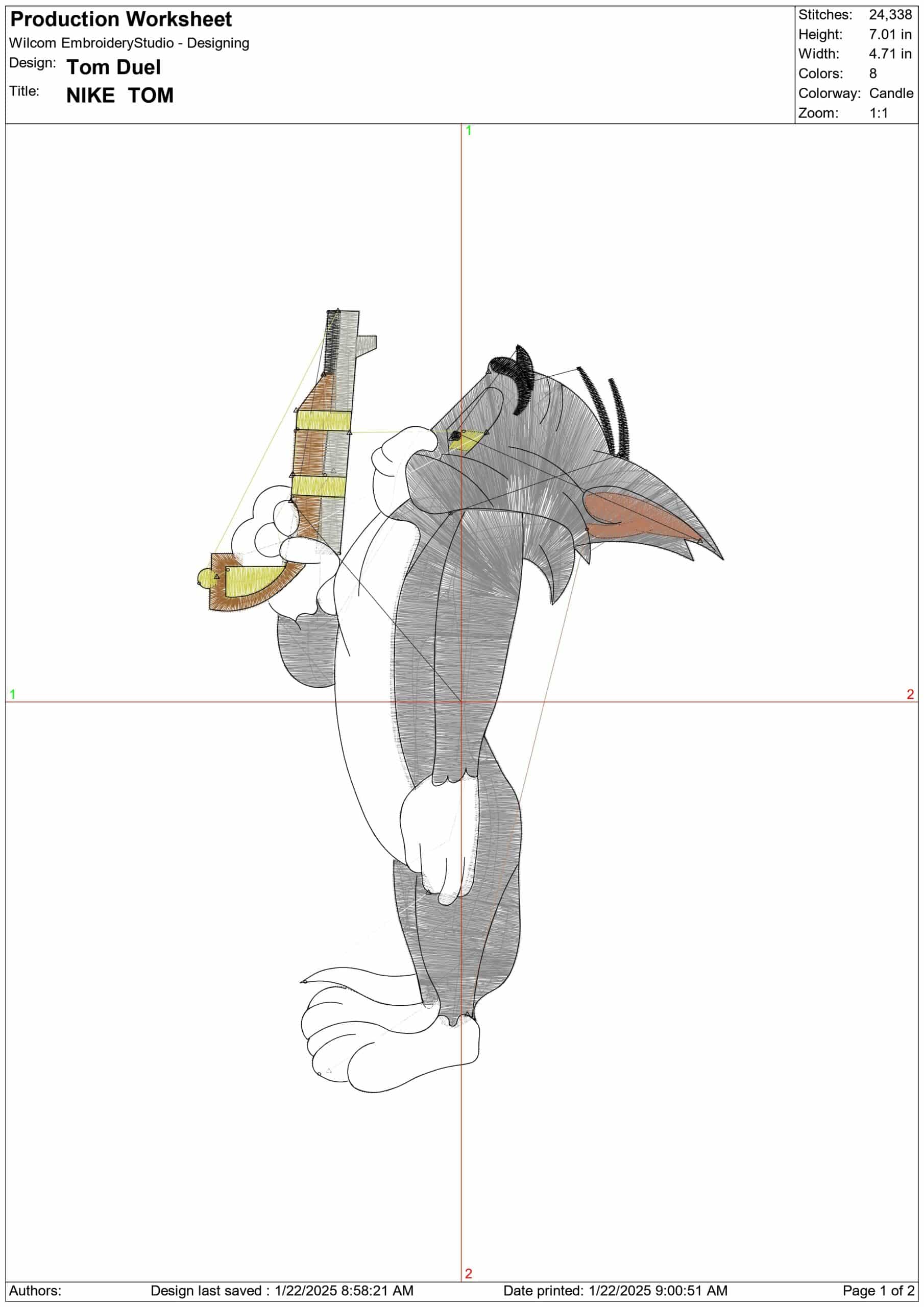 Tom Duel - Cartoon - Nike embroidery design - instant download — view 2