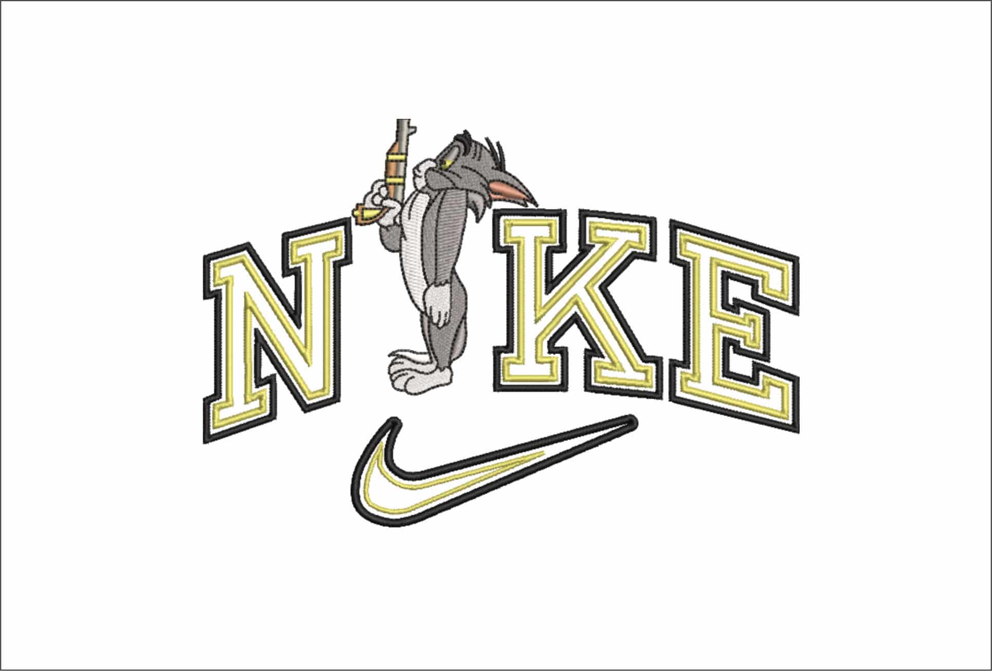Nike Swoosh Jerry Blowing Raspberry - Cartoon - Nike embroidery design - instant download