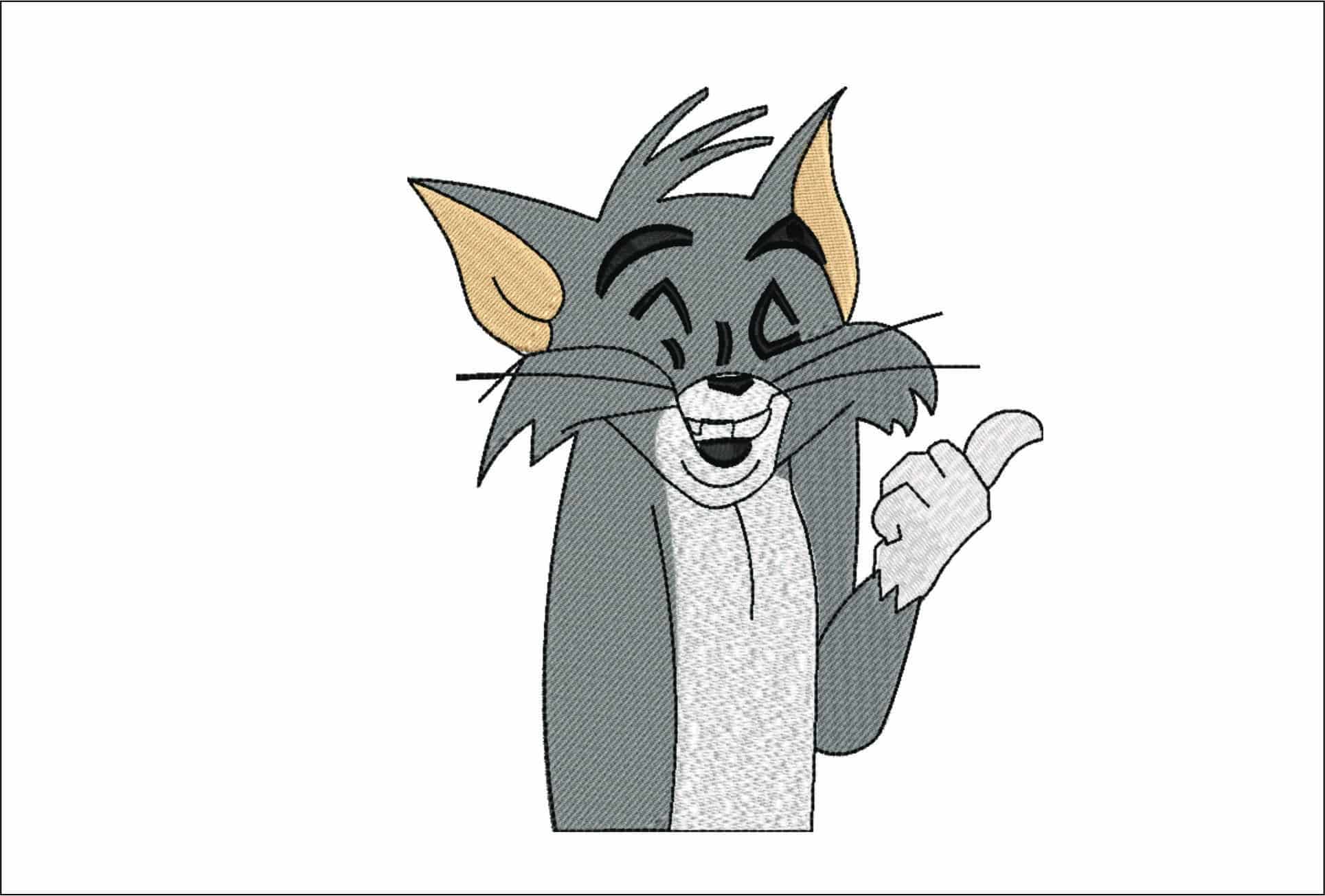 Tom Smiling - Cartoon - Nike embroidery design - instant download