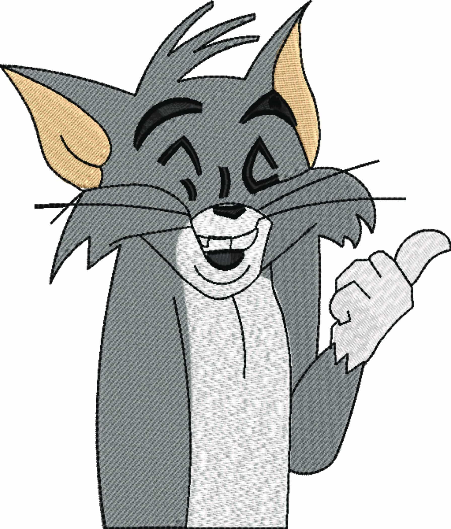 Tom Smiling - Cartoon - Nike embroidery design - instant download — view 4
