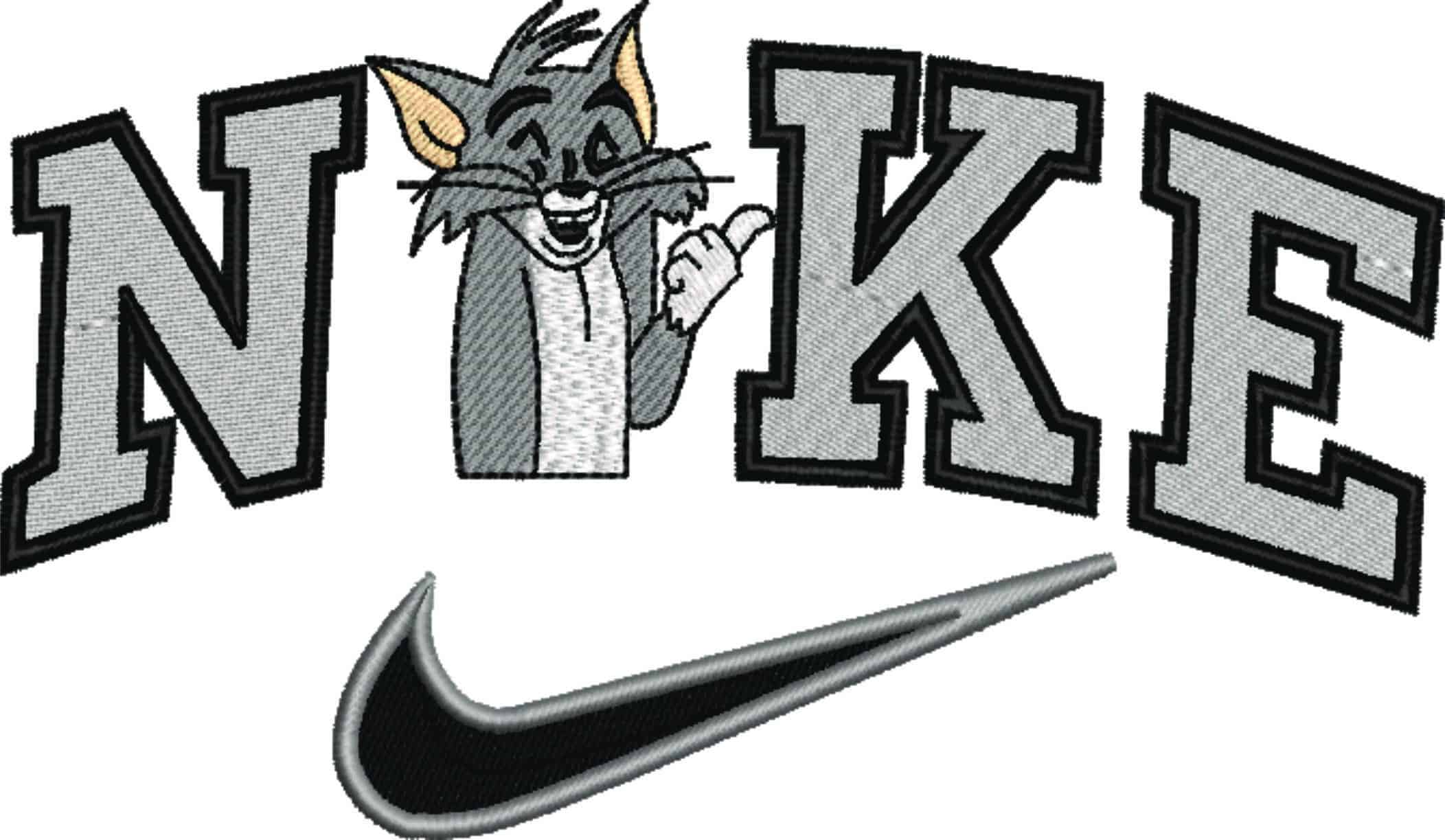 Nike Swoosh Tom Smiling - Cartoon - Nike embroidery design - instant download — view 4