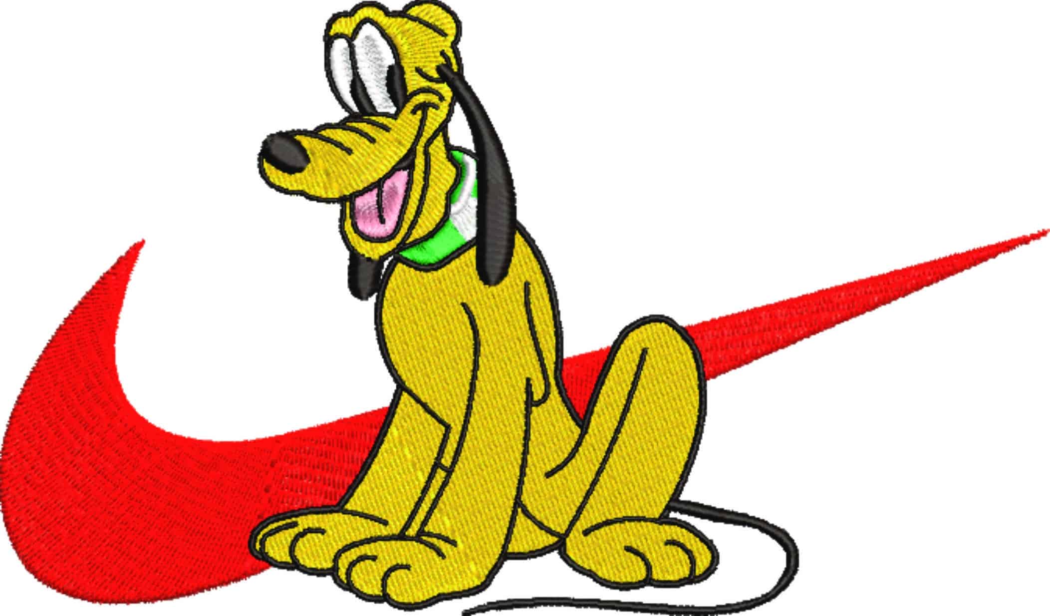 Nike Swoosh Pluto Sitting - Mickey Mouse - Cartoon - Nike embroidery design - instant download — view 4