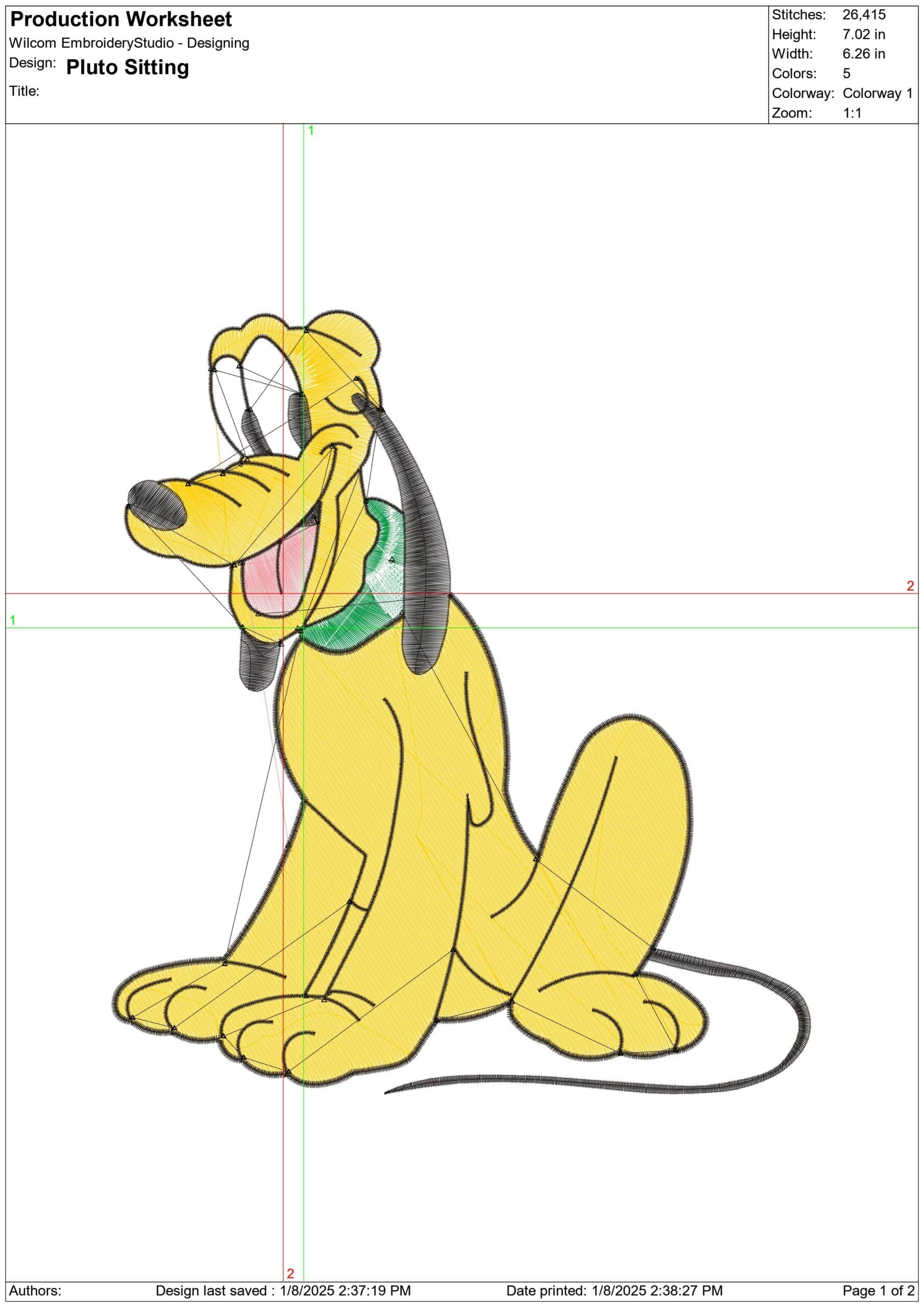 Pluto Sitting - Mickey Mouse - Cartoon - Nike embroidery design - instant download — view 2