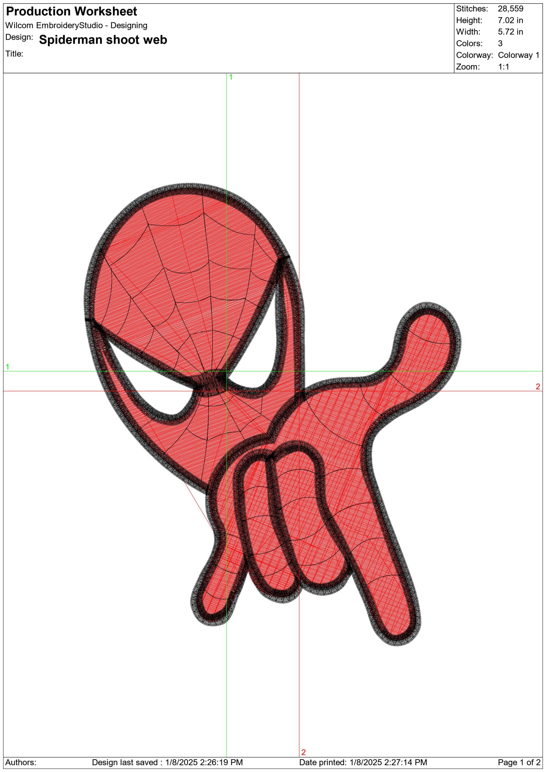 Spiderman Shooting Pose - Marvel Comics - Nike embroidery design file - instant download — view 2