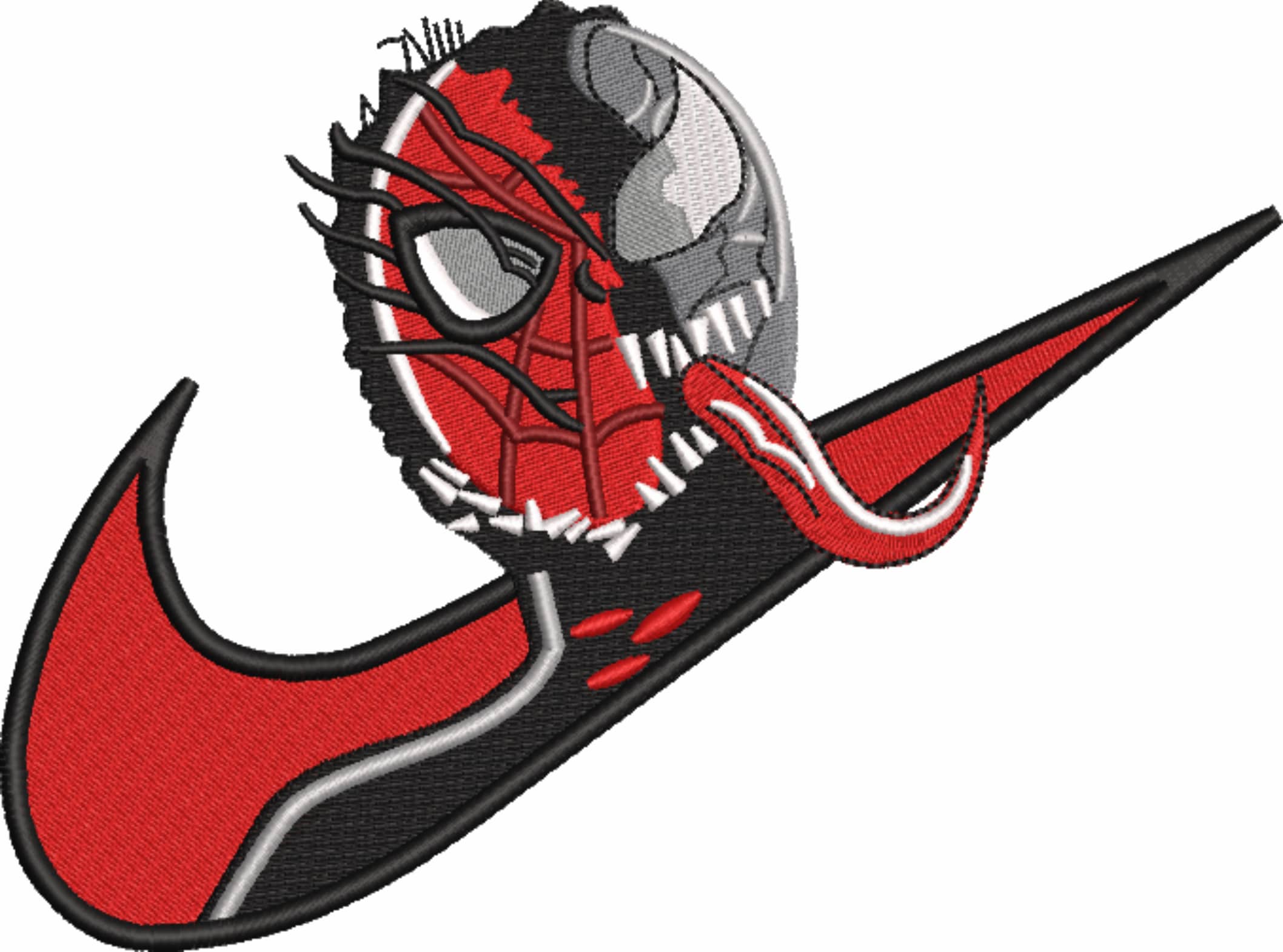 Nike Swoosh Spiderman Venom - Marvel Comics - Nike embroidery design file - instant download — view 4