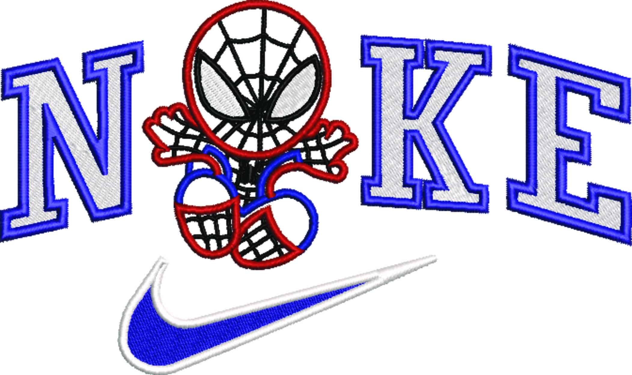 Nike Swoosh Spiderman Ghost Cartoon - Marvel Comics - Nike embroidery design file - instant download — view 4
