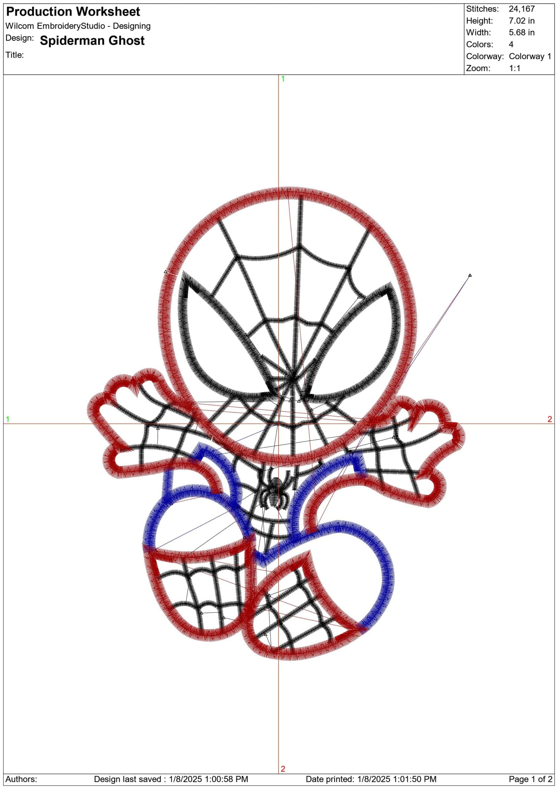 Spiderman Ghost Cartoon - Marvel Comics - Nike embroidery design file - instant download — view 2