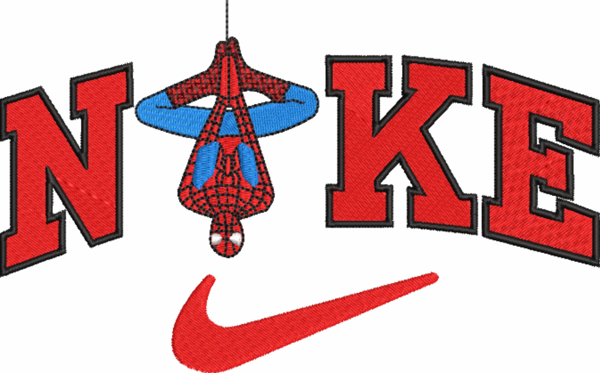 Nike Swoosh Spiderman Hanging - Marvel Comics - Nike embroidery design file - instant download — view 4