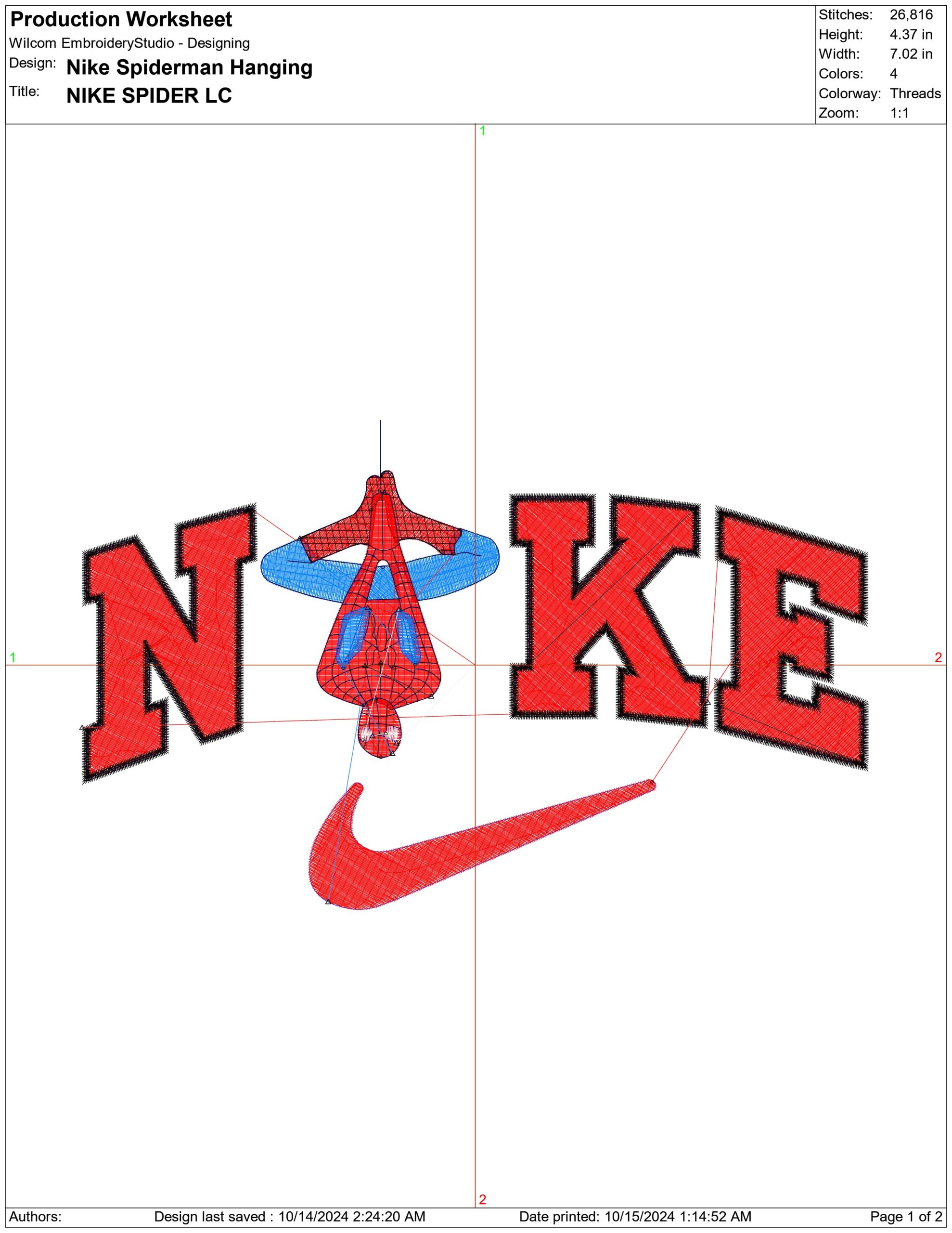 Nike Swoosh Spiderman Hanging - Marvel Comics - Nike embroidery design file - instant download — view 2