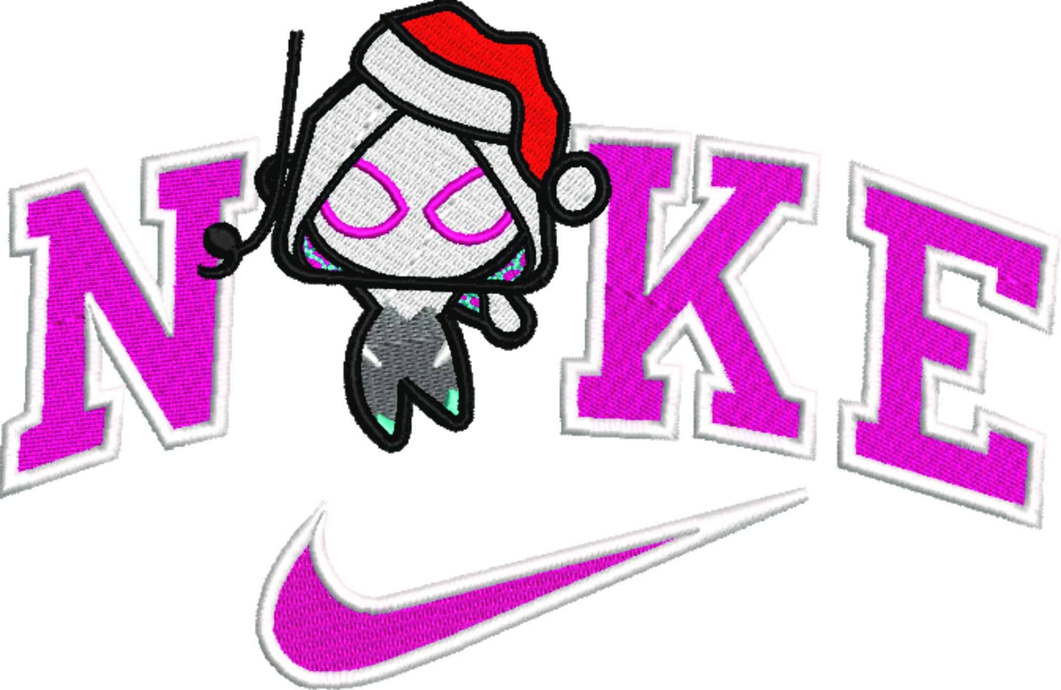 Nike Swoosh Spiderman Gwen Cartoon - Marvel Comics - Nike embroidery design file - instant download — view 4