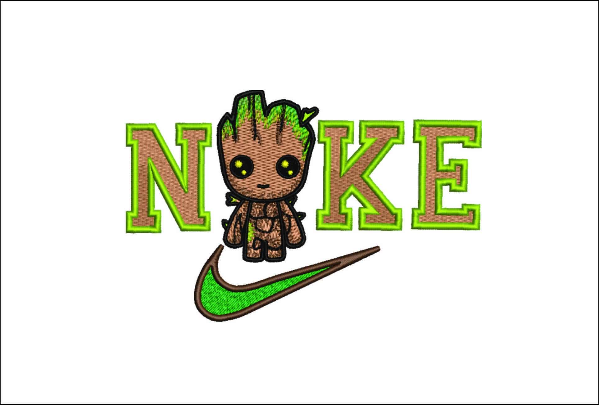Nike Swoosh Groot - Guardian of the Galaxy - Marvel Comics - Nike embroidery design file - instant download