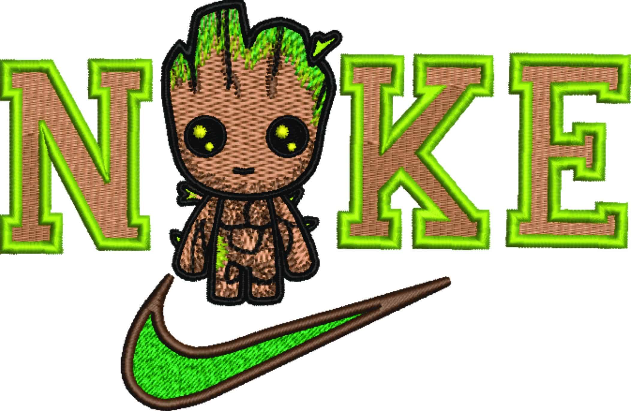 Nike Swoosh Groot - Guardian of the Galaxy - Marvel Comics - Nike embroidery design file - instant download — view 4