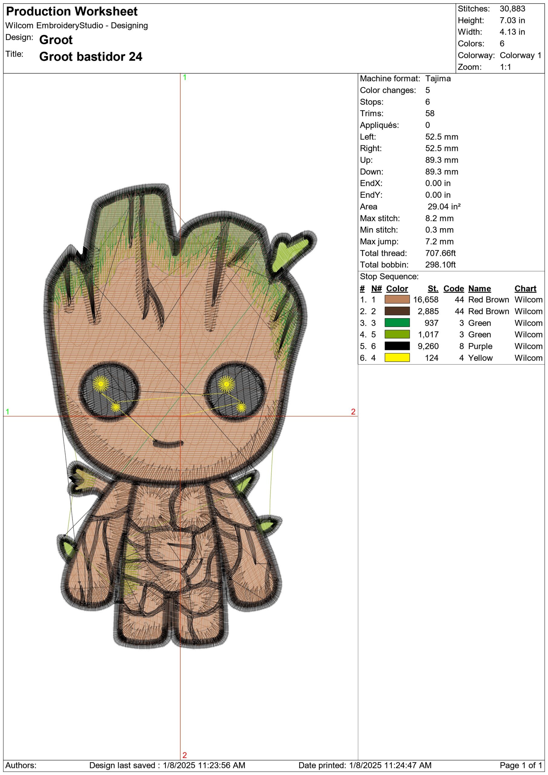 Groot - Guardian of the Galaxy - Marvel Comics - Nike embroidery design file - instant download — view 2