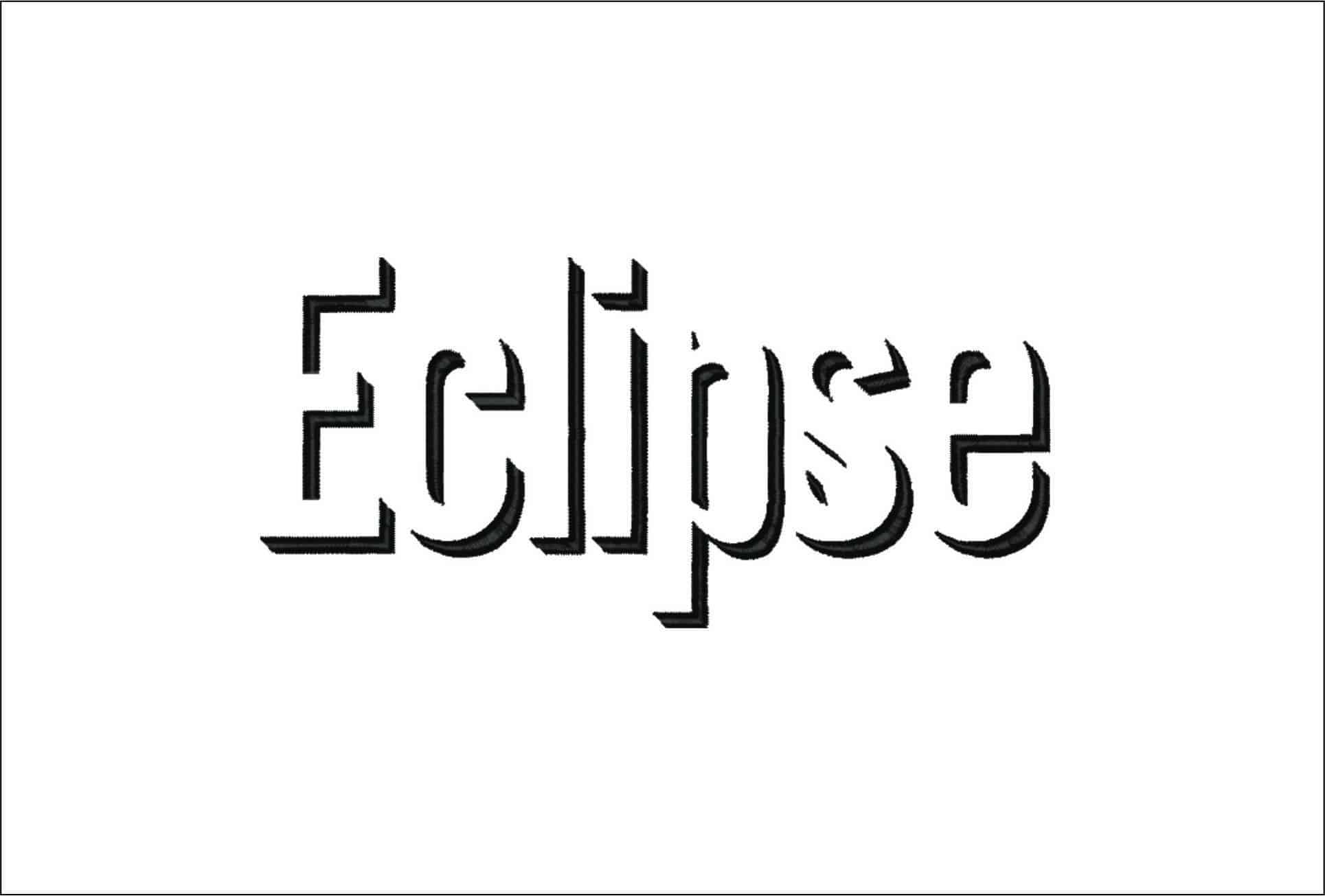 Eclipse Embroidery Font Set - 1" 1.5" 2" 2.5" 3" and 4" - Machine Embroidery Alphabet Font - instant download