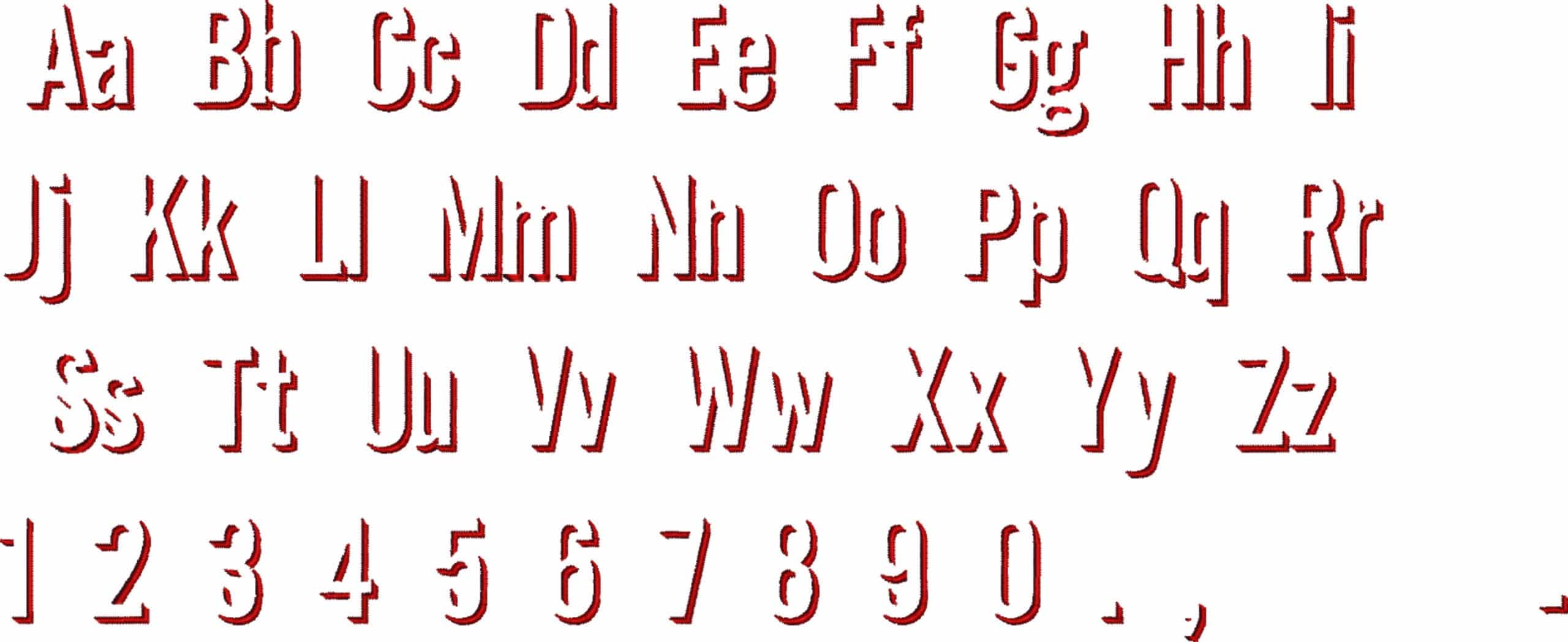 Eclipse Embroidery Font Set - 1" 1.5" 2" 2.5" 3" and 4" - Machine Embroidery Alphabet Font - instant download — view 3