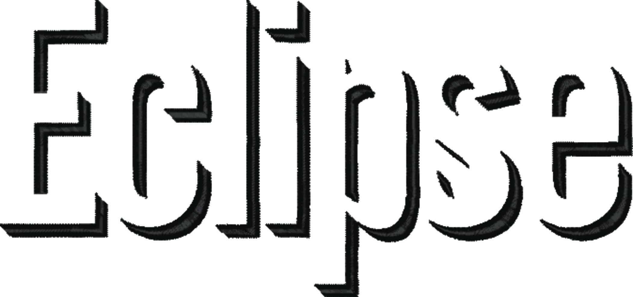 Eclipse Embroidery Font Set - 1" 1.5" 2" 2.5" 3" and 4" - Machine Embroidery Alphabet Font - instant download — view 2