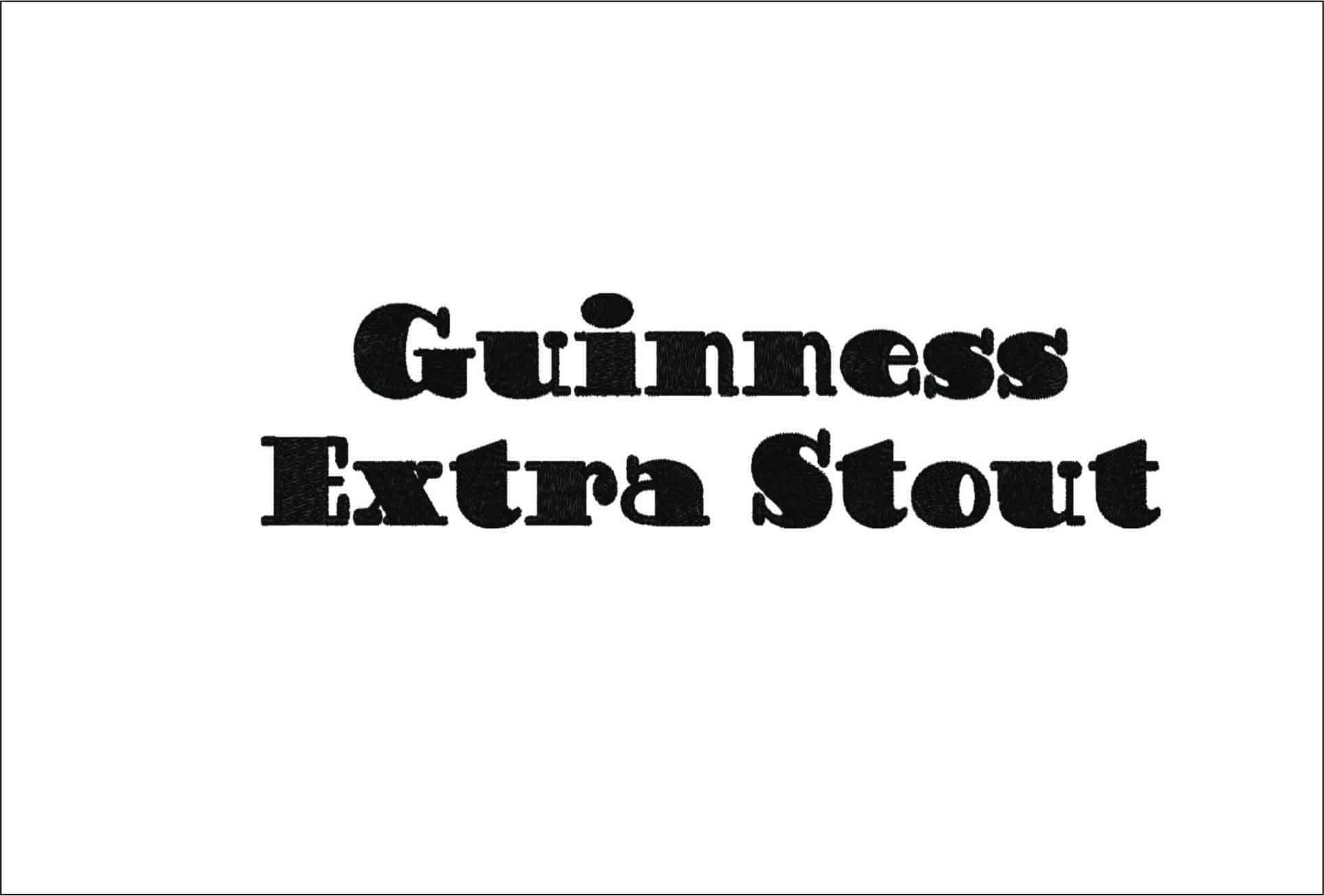 Guinness Stout Embroidery Font Set - 1" 1.5" 2" 2.5" 3" and 4" - Machine Embroidery Alphabet Font - instant download