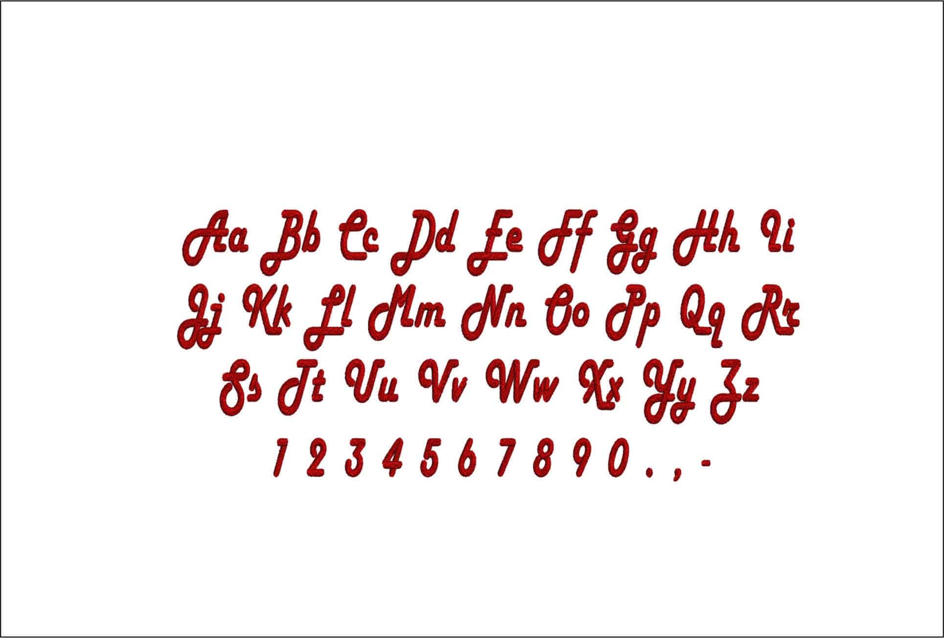 Harlow Solid Italic Embroidery Font Set - 1" 1.5" 2" 2.5" 3" and 4" - Machine Embroidery Alphabet Font - instant download — view 2