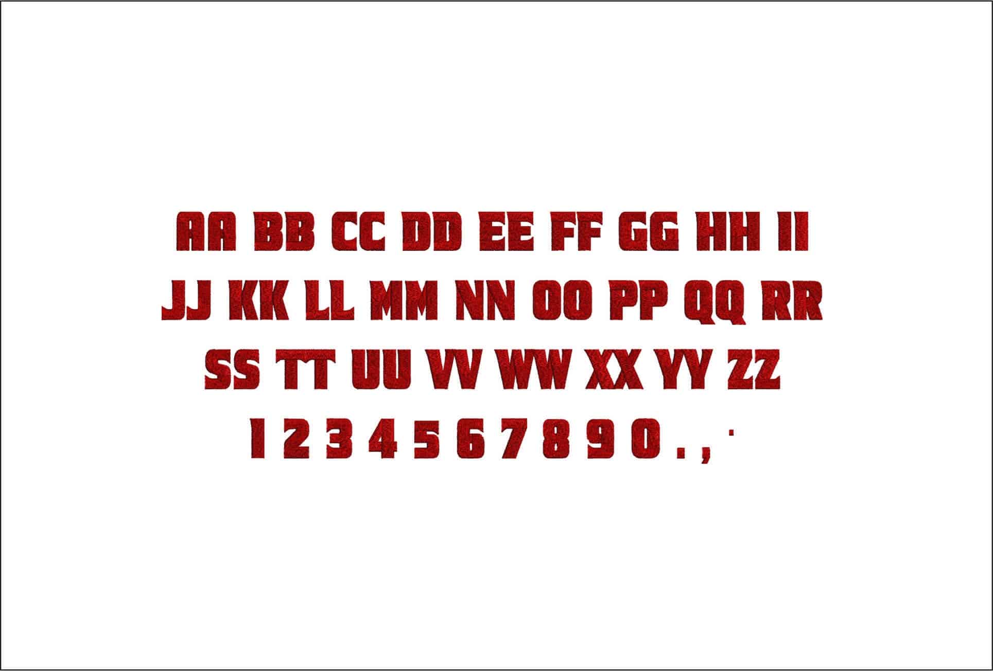 Kung Fu Panda  Embroidery Font Set - 1" 1.5" 2" 2.5" 3" and 4" - Machine Embroidery Alphabet Font - instant download — view 2