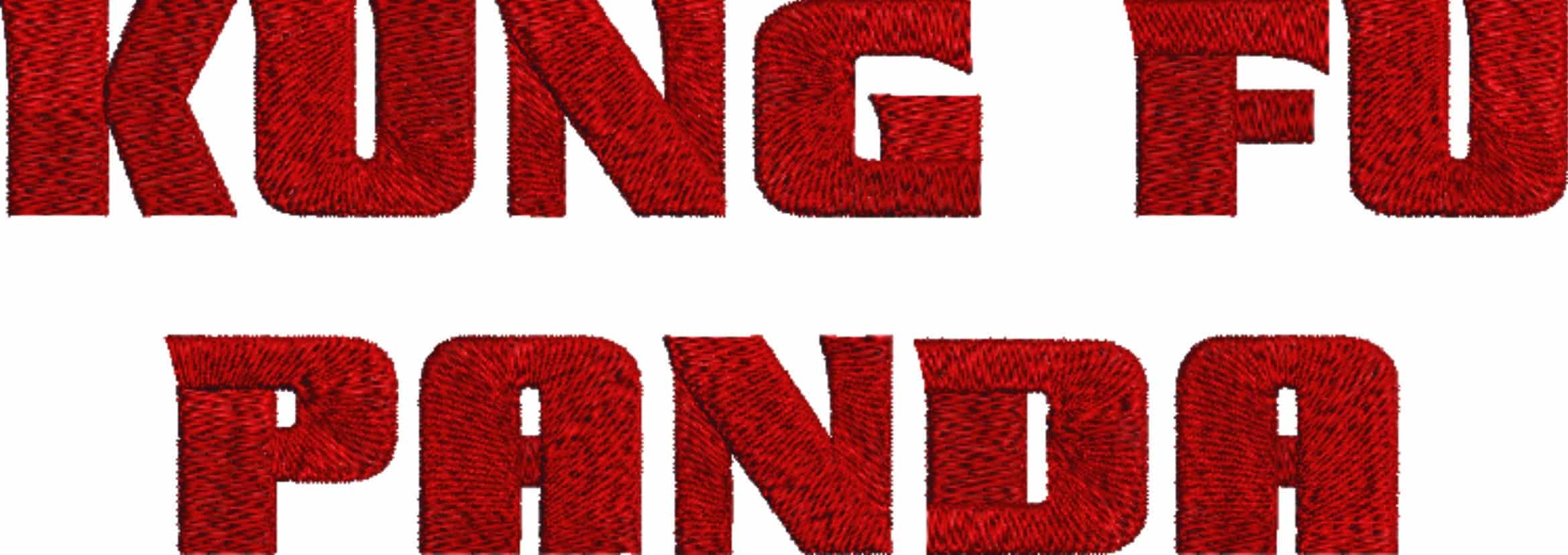 Kung Fu Panda  Embroidery Font Set - 1" 1.5" 2" 2.5" 3" and 4" - Machine Embroidery Alphabet Font - instant download — view 4