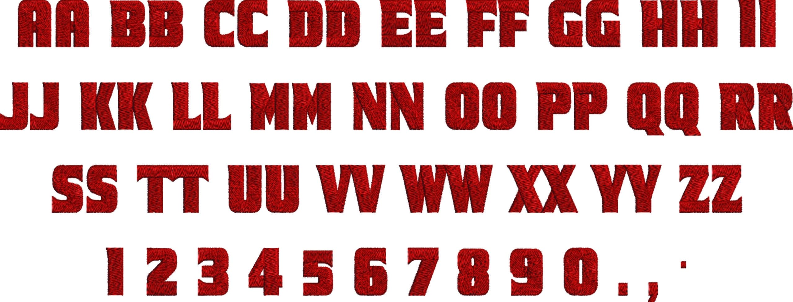 Kung Fu Panda  Embroidery Font Set - 1" 1.5" 2" 2.5" 3" and 4" - Machine Embroidery Alphabet Font - instant download — view 3