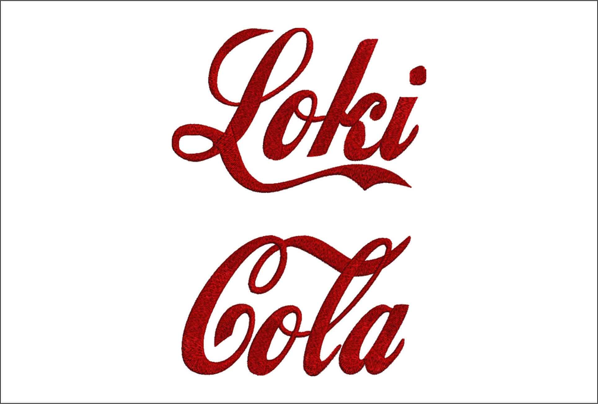 Loki Cola Embroidery Font Set - 1" 1.5" 2" 2.5" 3" and 4" - Machine Embroidery Alphabet Font - instant download