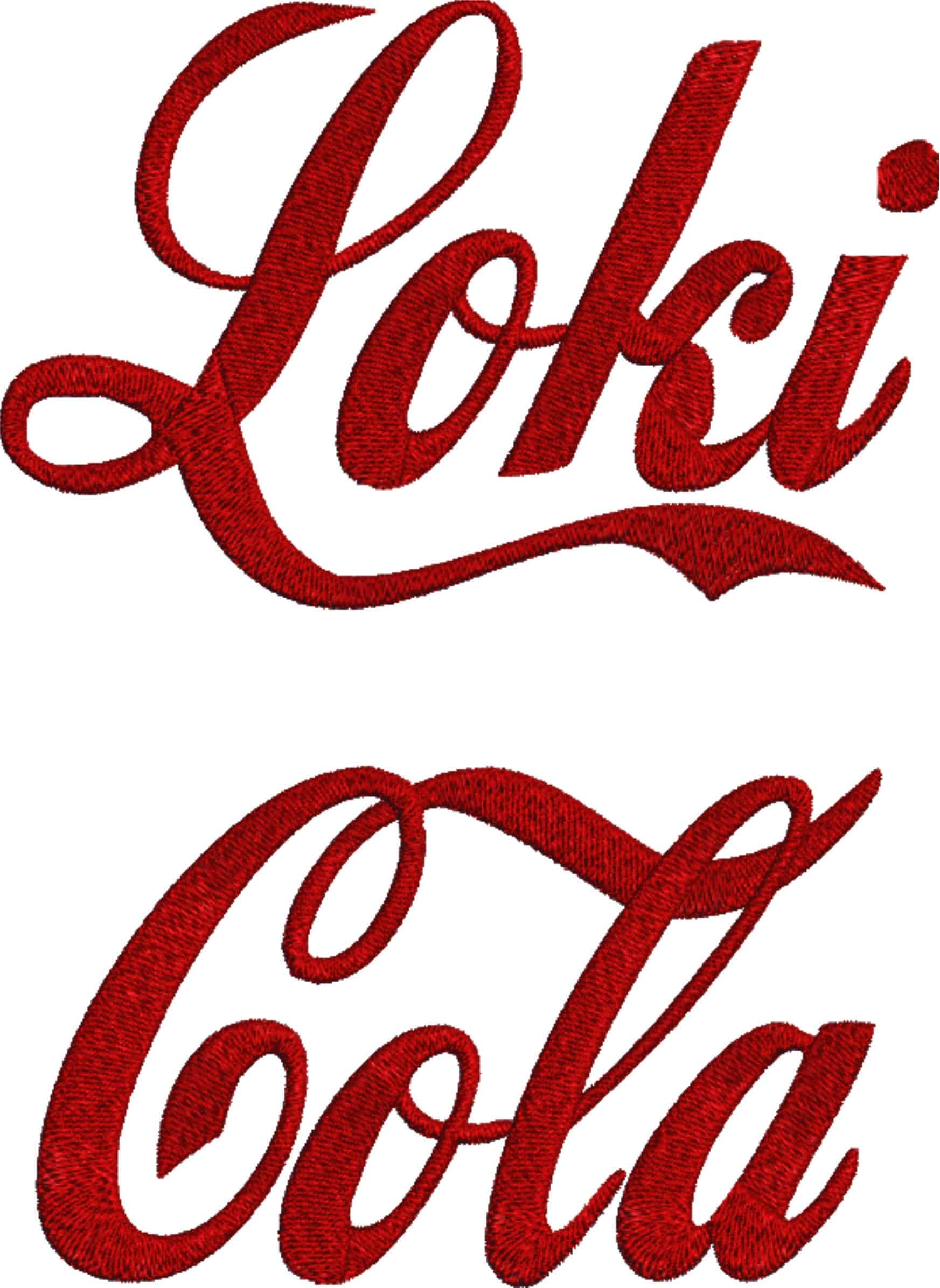 Loki Cola Embroidery Font Set - 1" 1.5" 2" 2.5" 3" and 4" - Machine Embroidery Alphabet Font - instant download — view 4