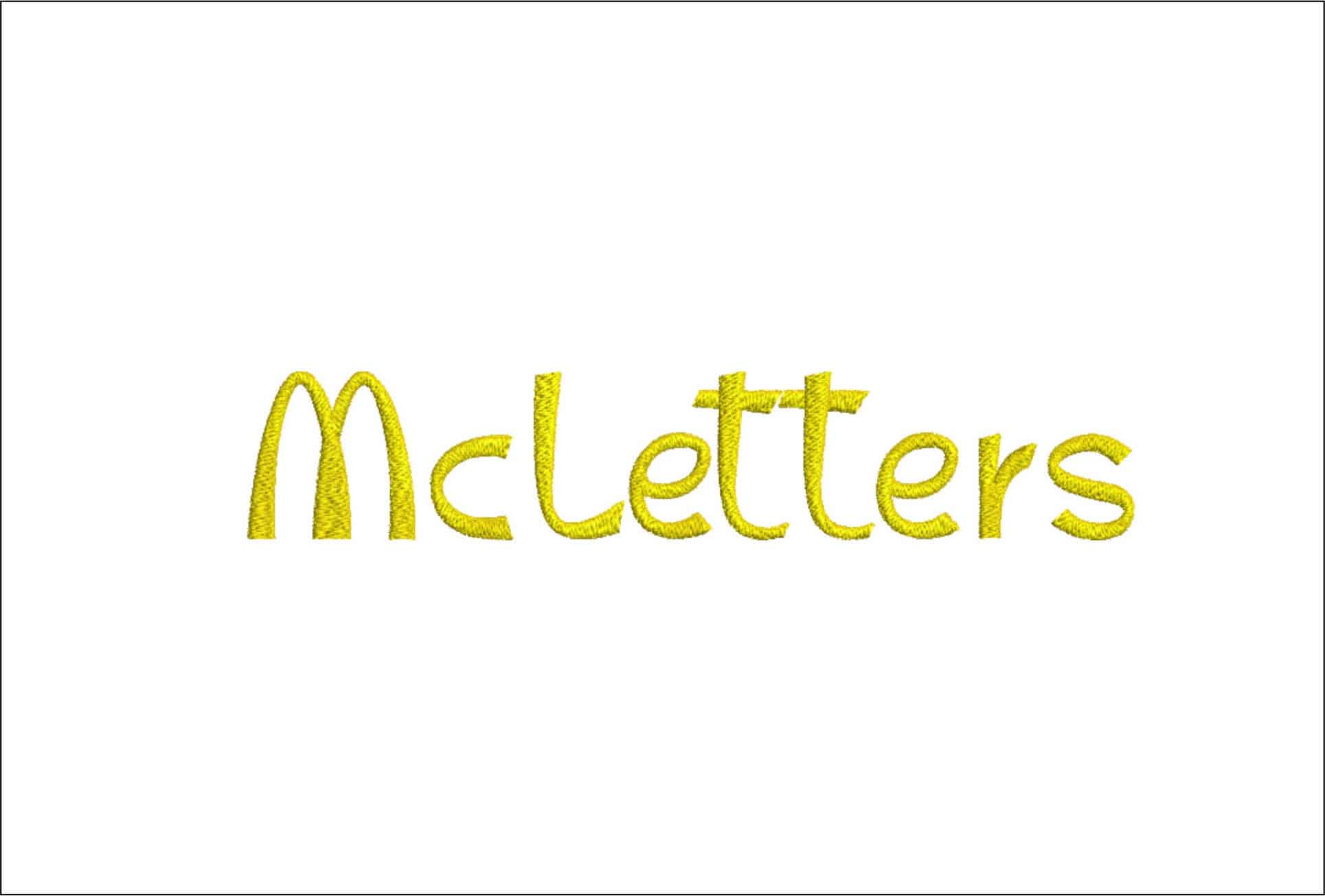 McLetters Embroidery Font Set - 1" 1.5" 2" 2.5" 3" and 4" - Machine Embroidery Alphabet Font - instant download