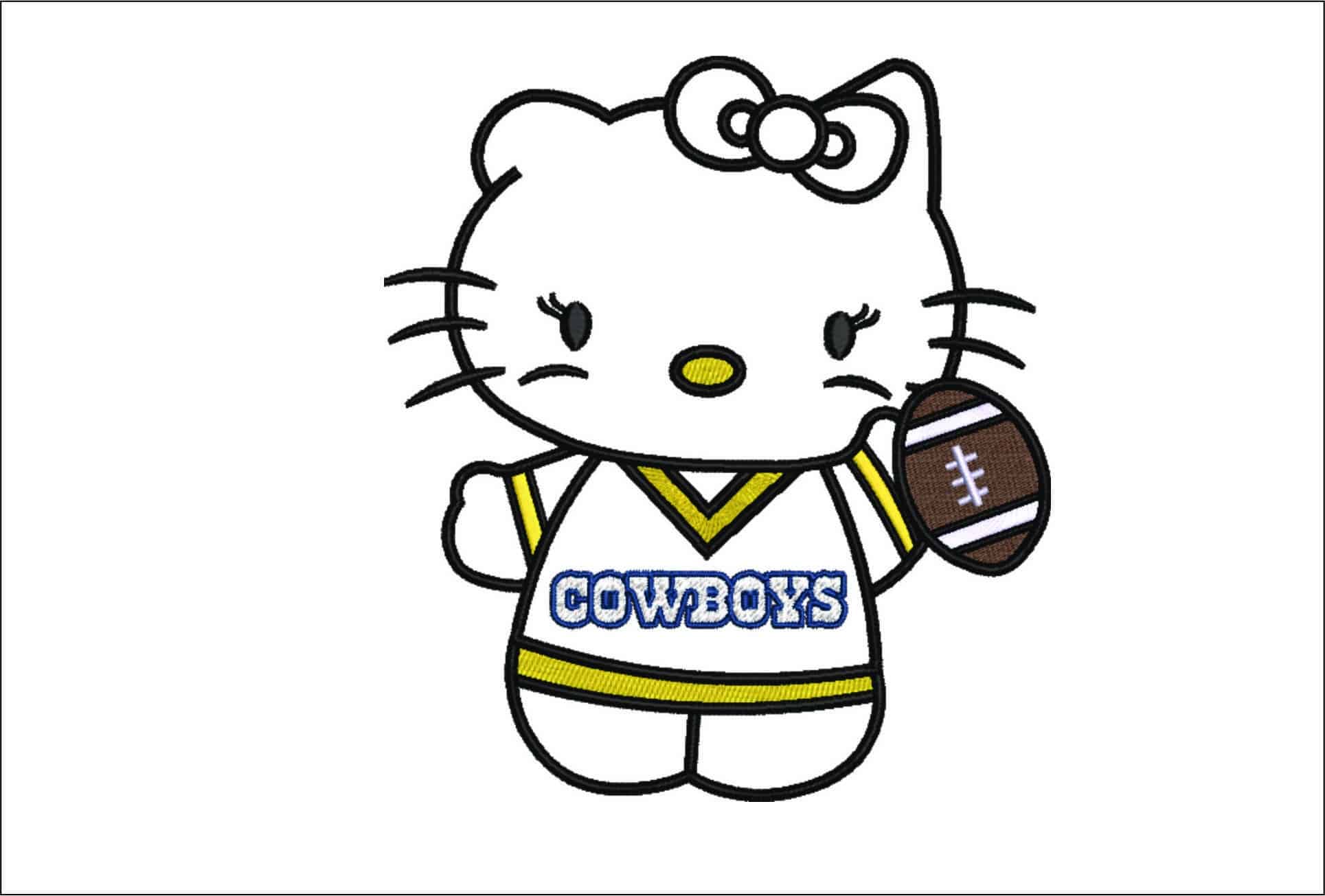 Hello Kitty Cowboys Embroidery design file - instant download